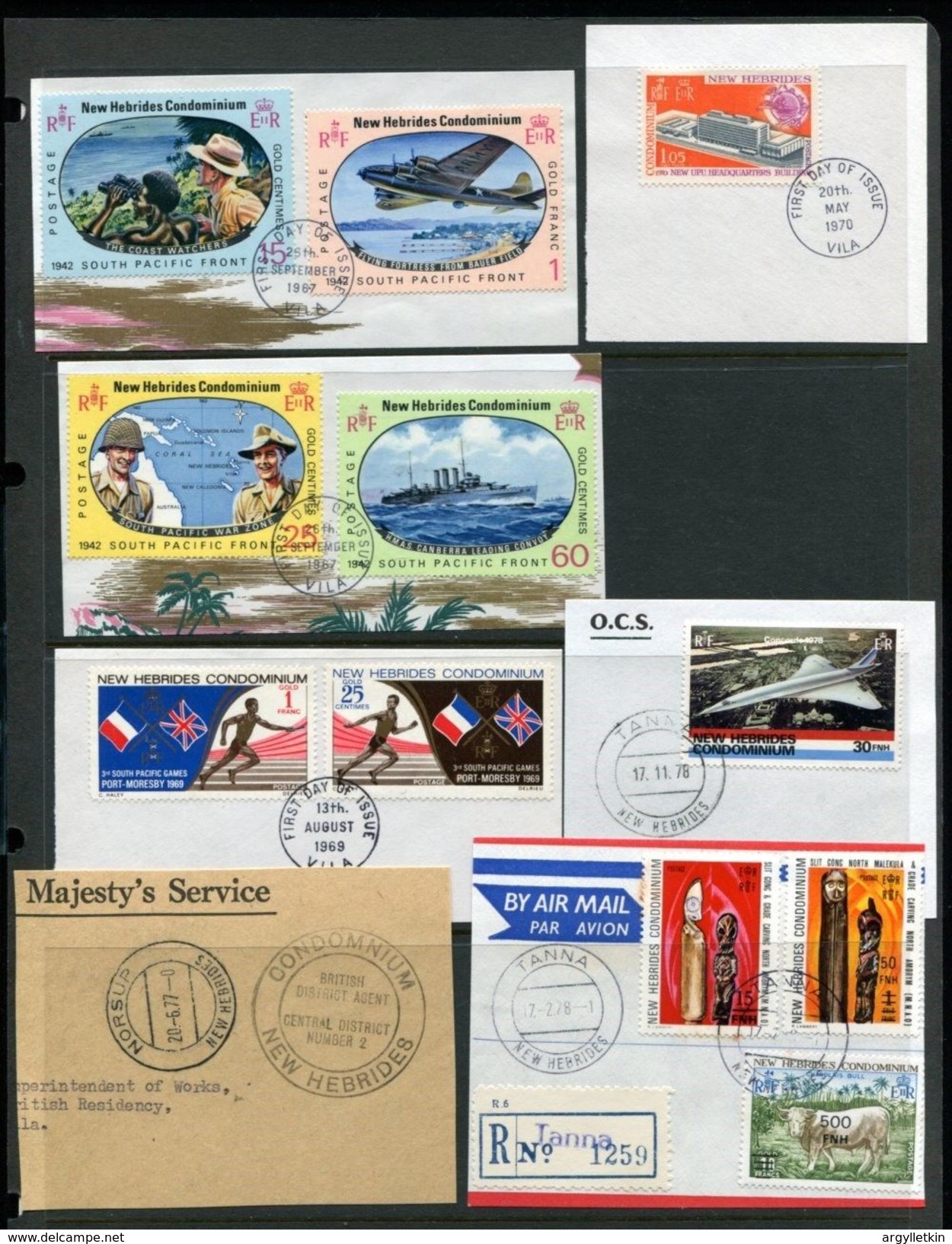 NEW HEBRIDES 1950-1978 POSTMARKS GREAT LOT - Used Stamps