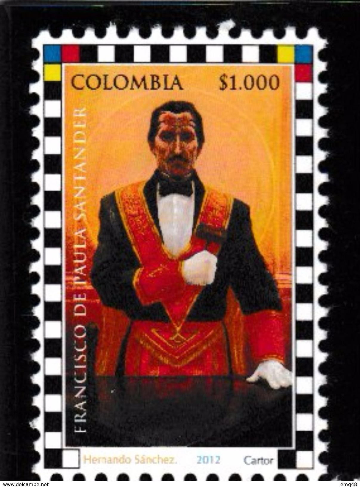 193- FRANC-MAÇONNERIE (MASONIC) : Colombie : FDC Et Timbre Isolé ** - Francmasonería