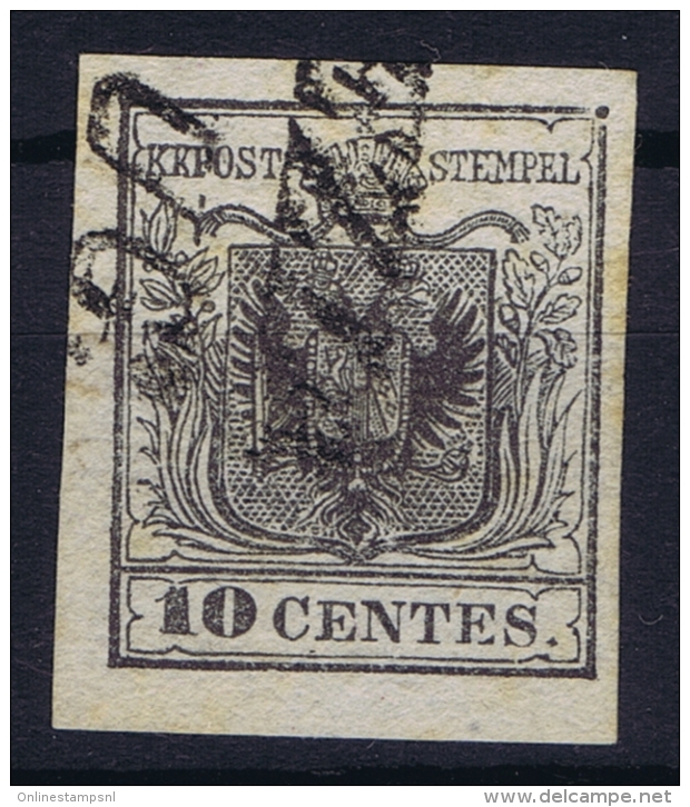 Austria: Lombardei Venetien Mi 2  X D Grau Type I Obl./Gestempelt/used  1850 - Gebraucht