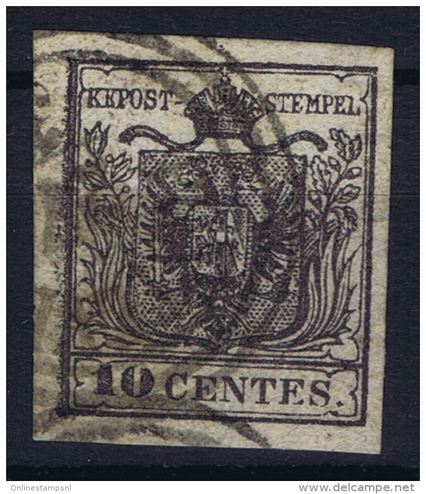 Austria: Lombardei Venetien Mi 2 X C  Grau Type I Obl./Gestempelt/used  1850 Has A Thin - Gebraucht