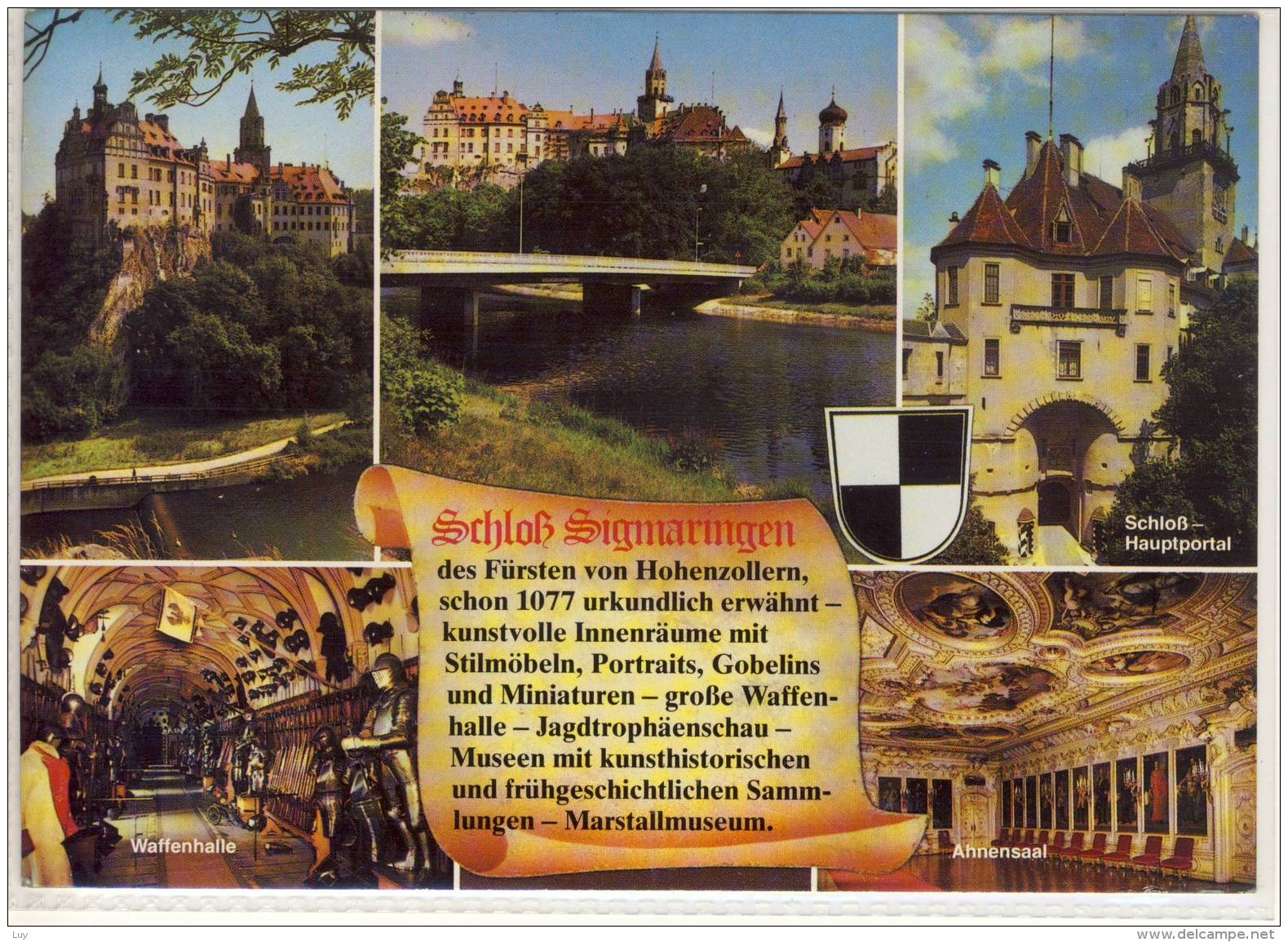 SCHLOSS SIGMARINGEN MEHRBILD AK WAFFENHALLE AHNENSAAL HAUPTPORTAL SONDERMARKE EUROPA CEPT - Sigmaringen