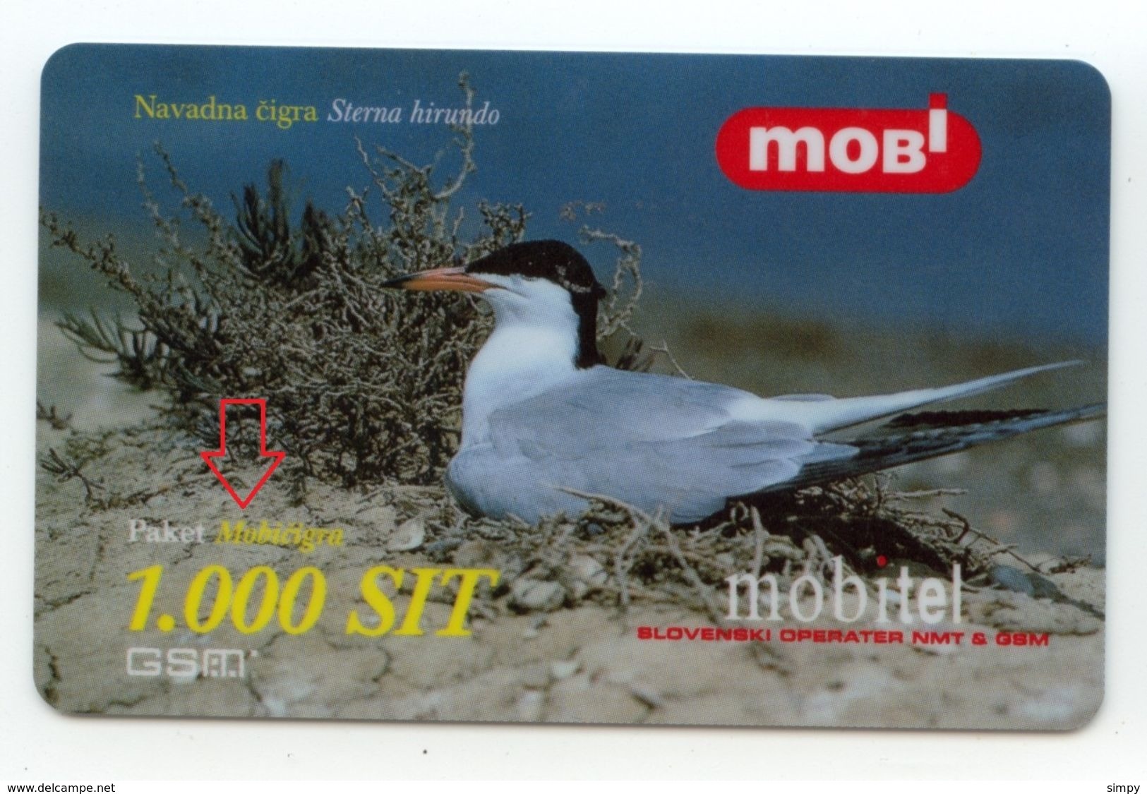 SLOVENIA Bird Common Tern PAKET Mobicigra Prepaid Phonecards 31.1.2001 - Passereaux