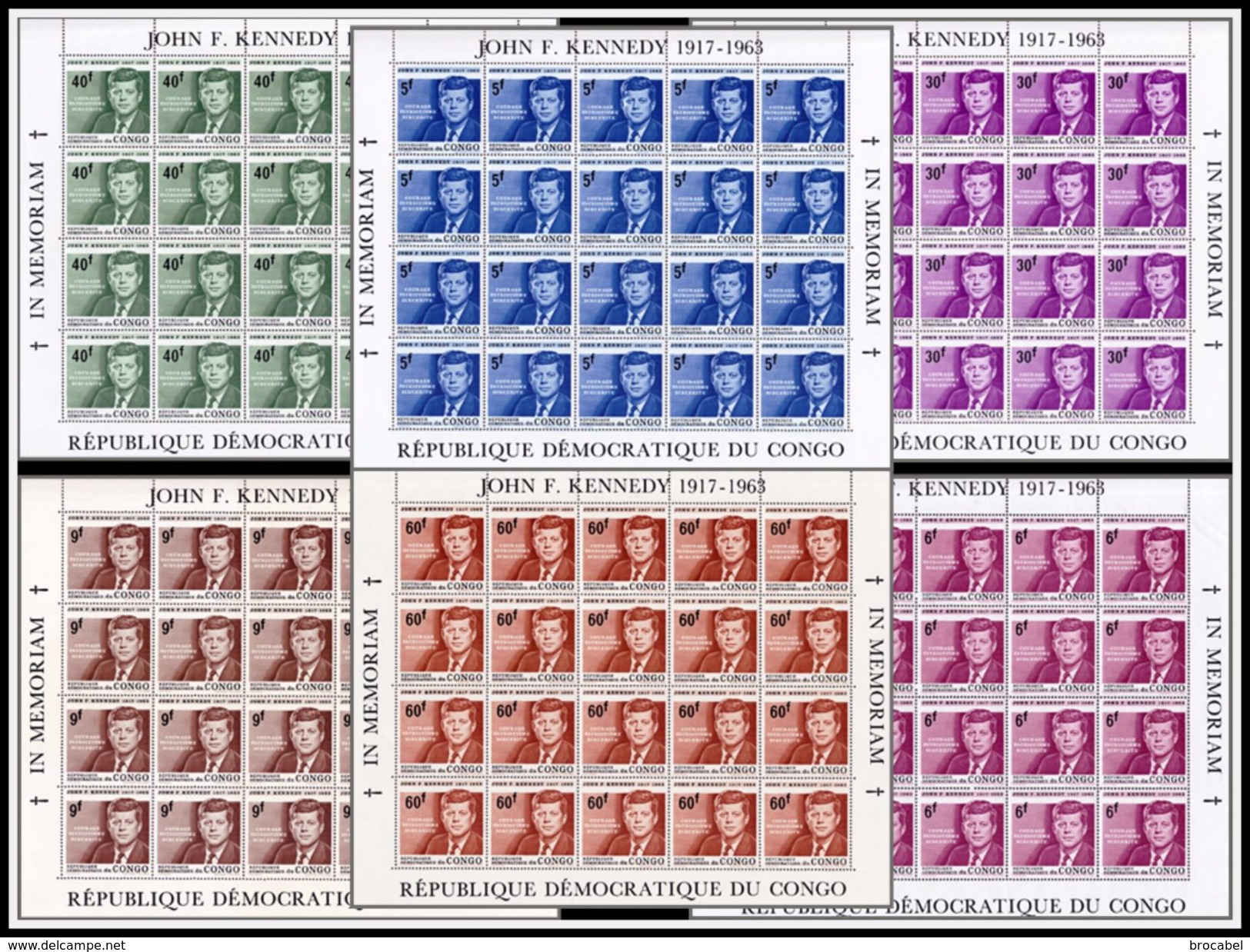 Congo 0567** Kennedy Full Set Sheet De 6x20 - MNH - - Neufs