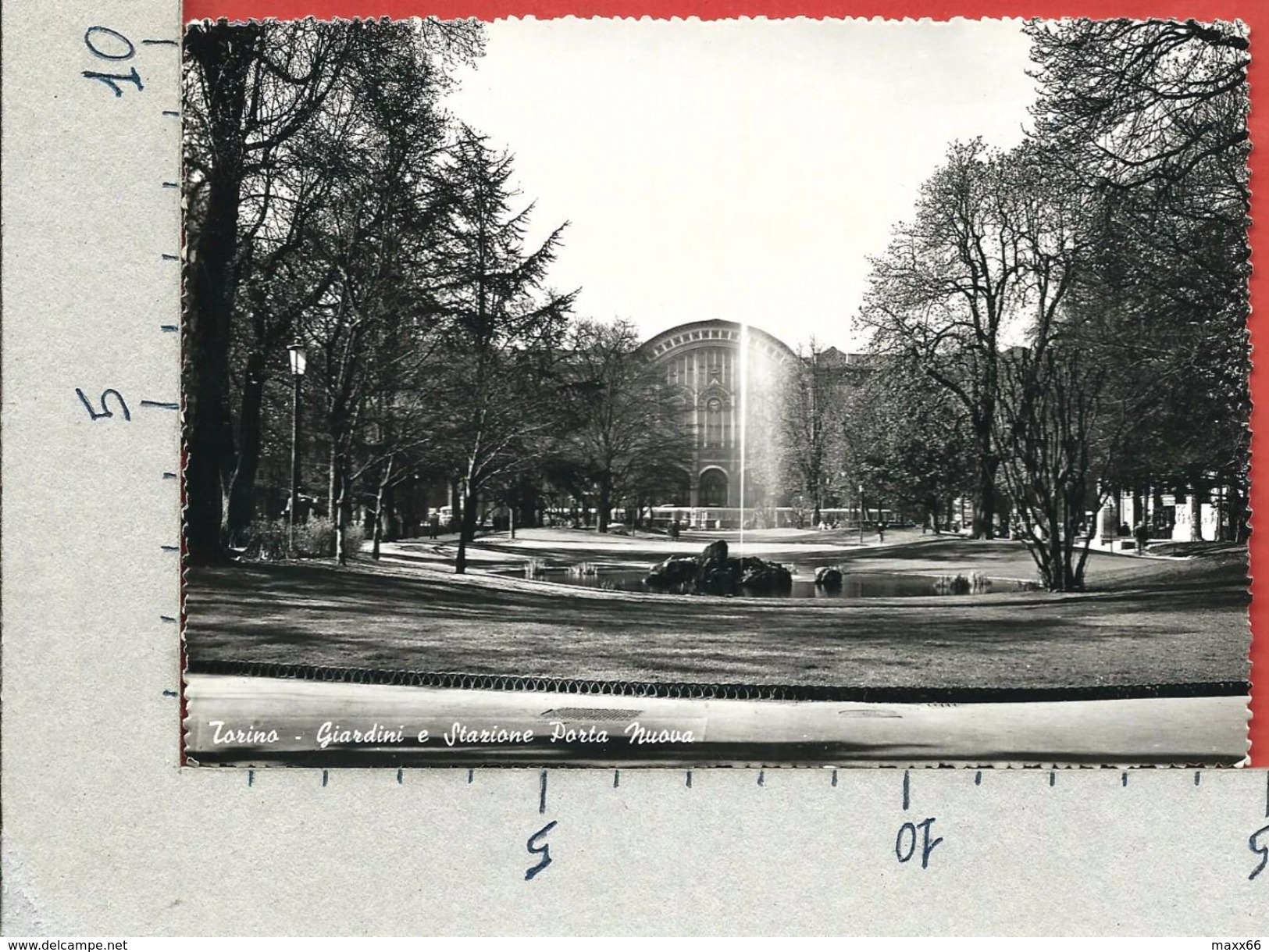 CARTOLINA VG ITALIA - TORINO - Giardini E Stazione Porta Nuova - 10 X 15 - ANN. 195? - Stazione Porta Nuova