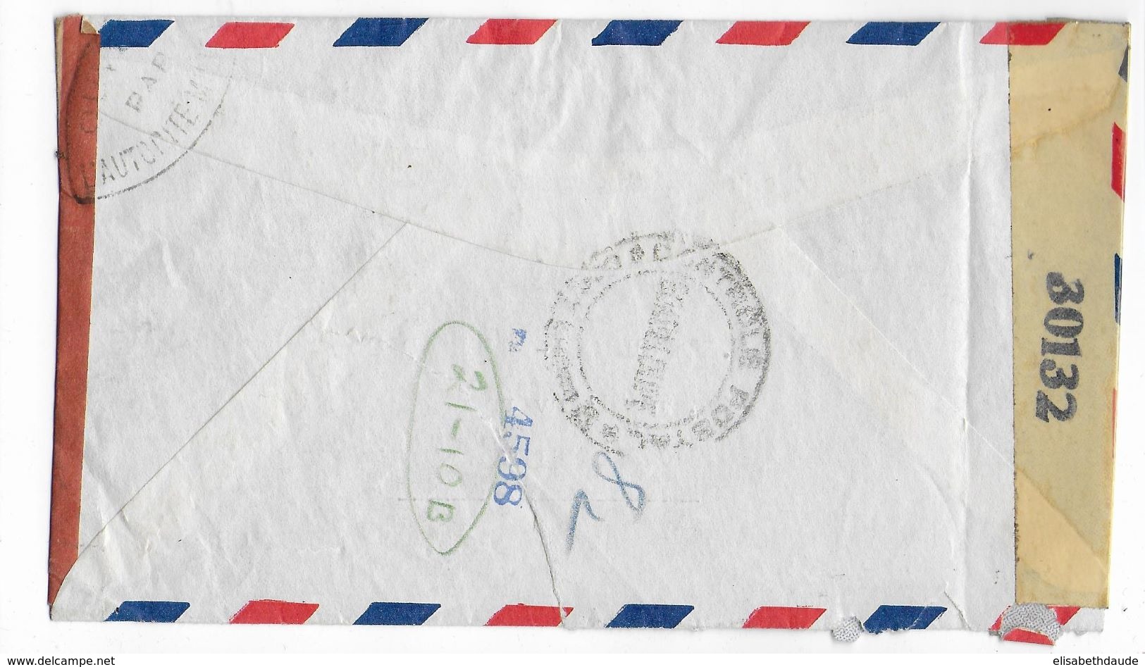 GUADELOUPE - 1945 - ENVELOPPE Par AVION De POINTE à PITRE Avec DOUBLE CENSURE => MARSEILLE - Lettres & Documents