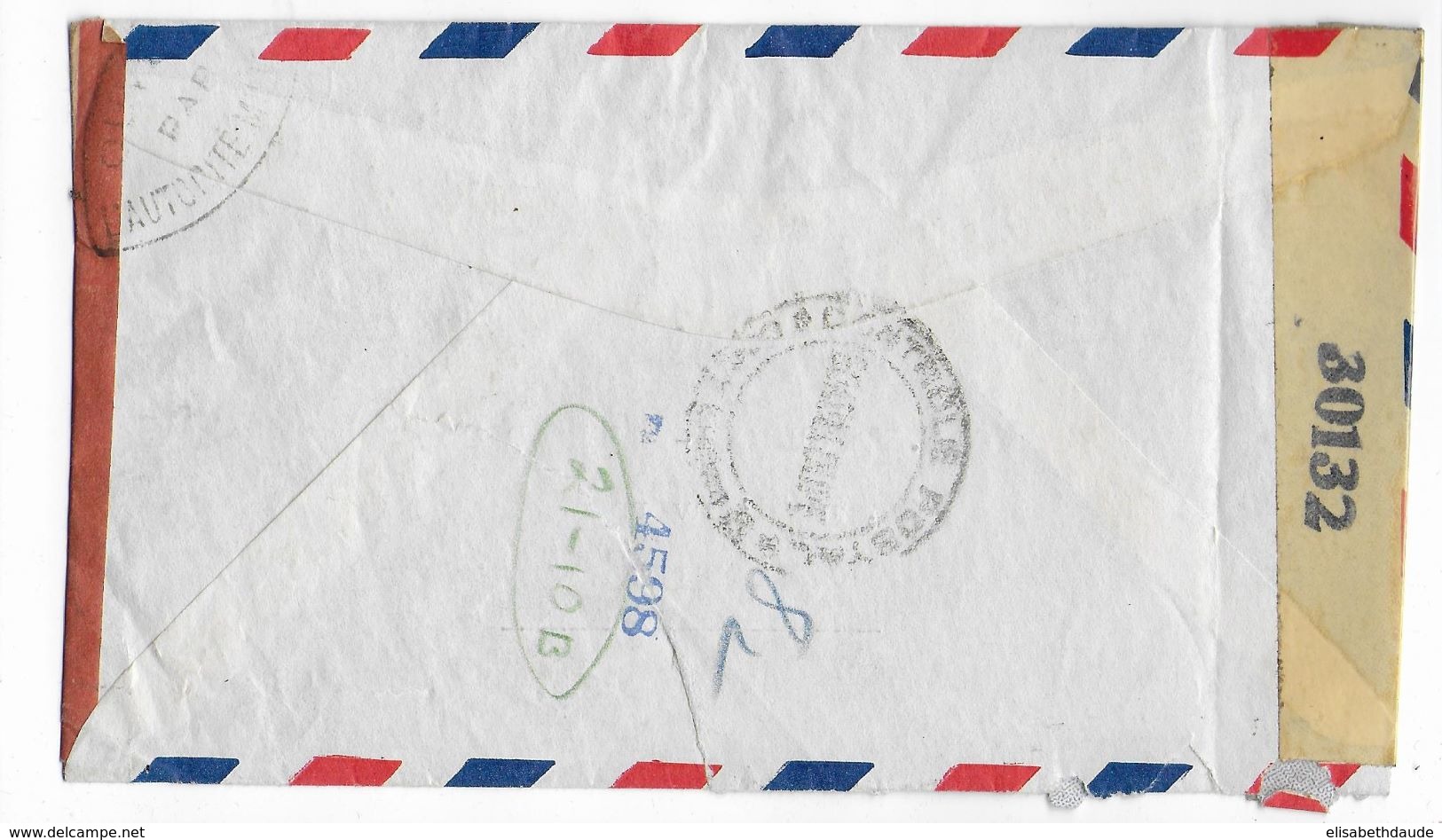GUADELOUPE - 1945 - ENVELOPPE Par AVION De POINTE à PITRE Avec DOUBLE CENSURE => MARSEILLE - Covers & Documents