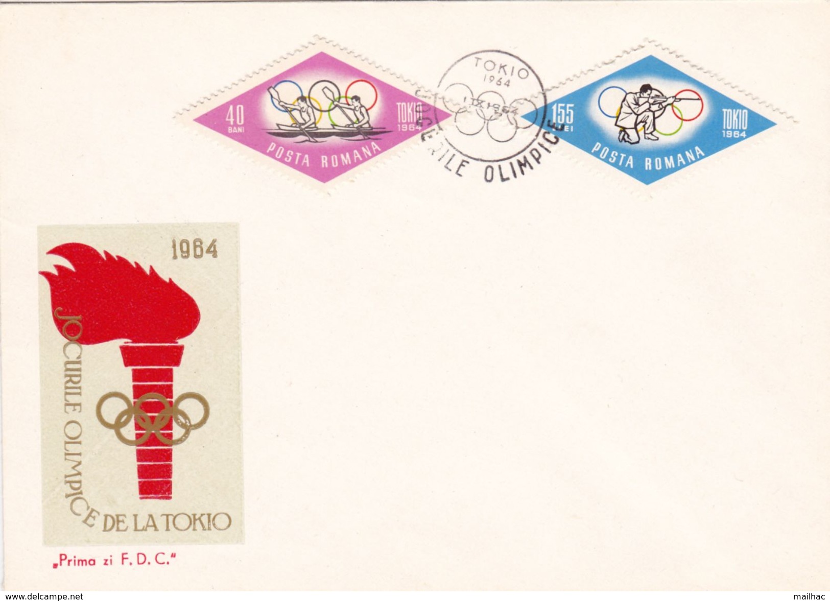 FDC - ROMANIE 1964 - Jeux Olympiques De TOKYO - Série De  Enveloppes De 16 Timbres - FDC