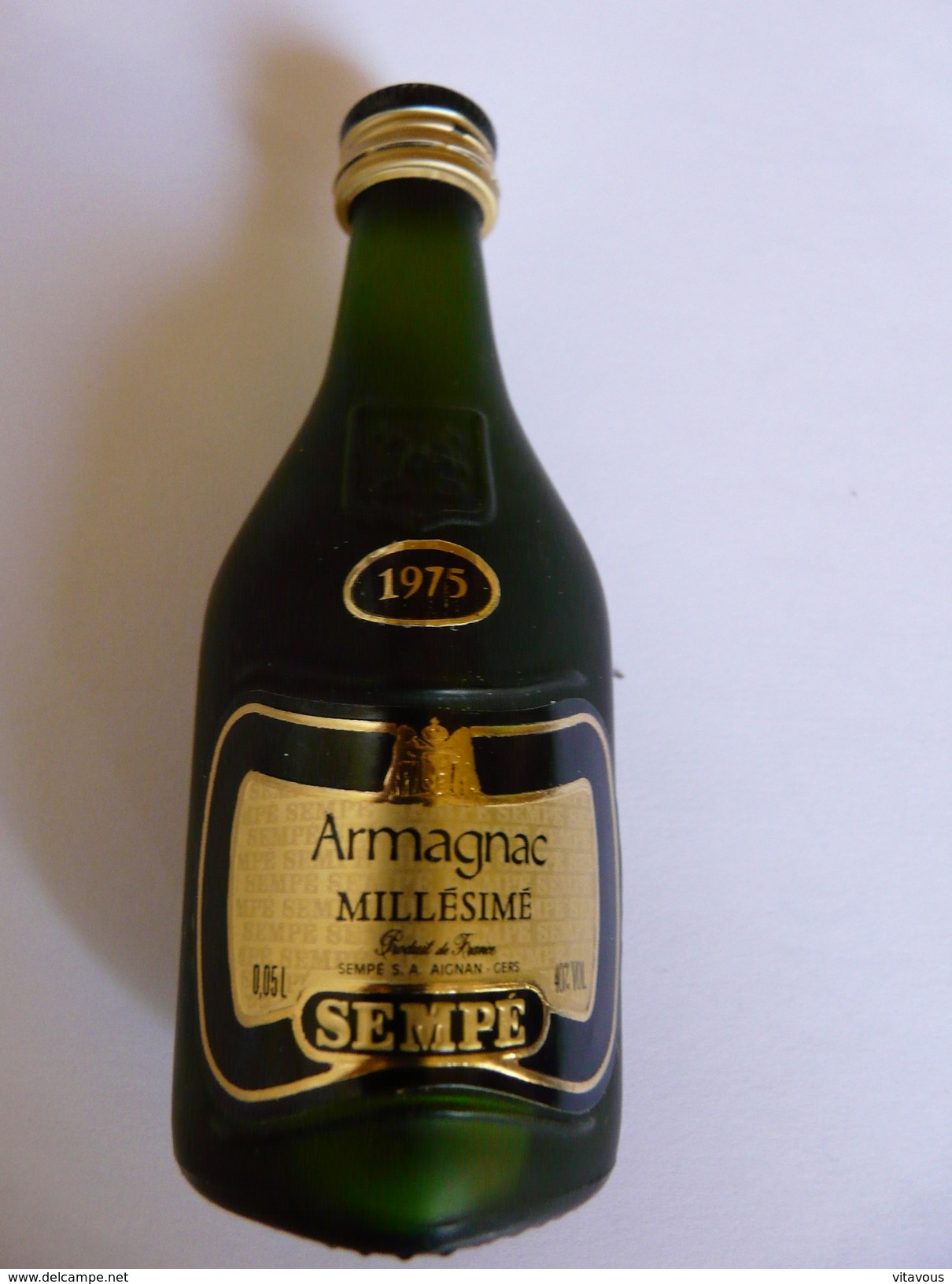 RARE Mignonette Sempé  ARMAGNAC Millésimé 1975 + Coffret En Bois D'origine - Mignonnettes