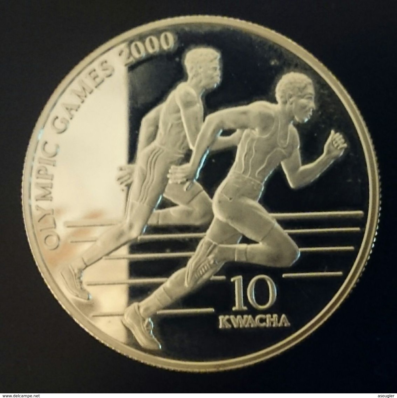 MALAWI 10 KWACHA 1999 SILVER PROOF "OLYMPIC GAMES 2000" (free Shipping Via Registered Air Mail) - Malawi