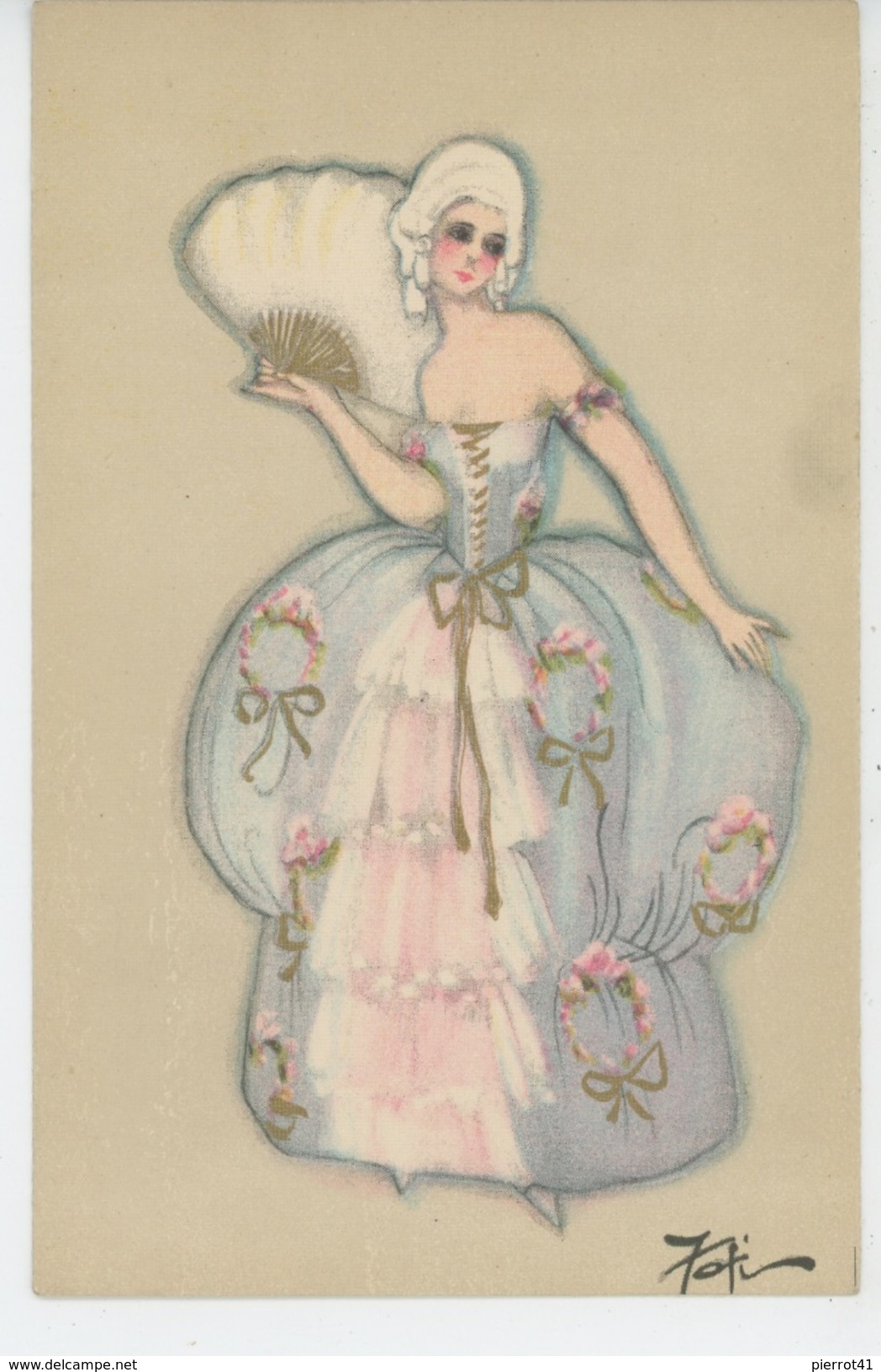 FEMMES - FRAU - LADY - Jolie Carte Fantaisie Femme élégante Avec éventail - CHIOSTRI - Chiostri, Carlo