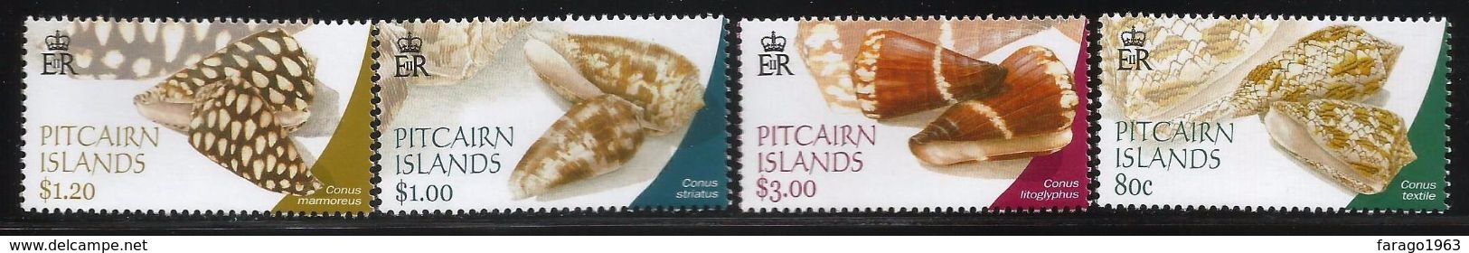 2003 Pitcairn Cone Shells Marine Life Complete Set Of 5 (one Not Scanned In Error)   MNH - Islas De Pitcairn