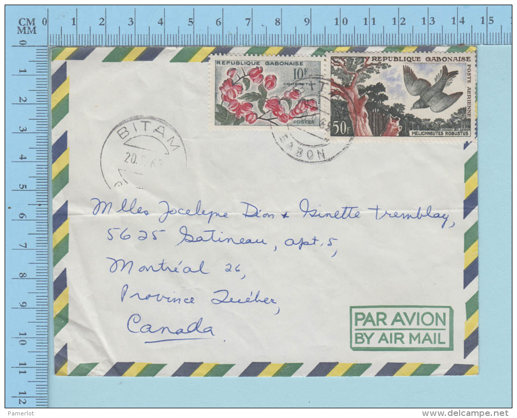 Gabon - Air Mail, Cover Bitam 1963, To Montreal Canada - Gabon (1960-...)
