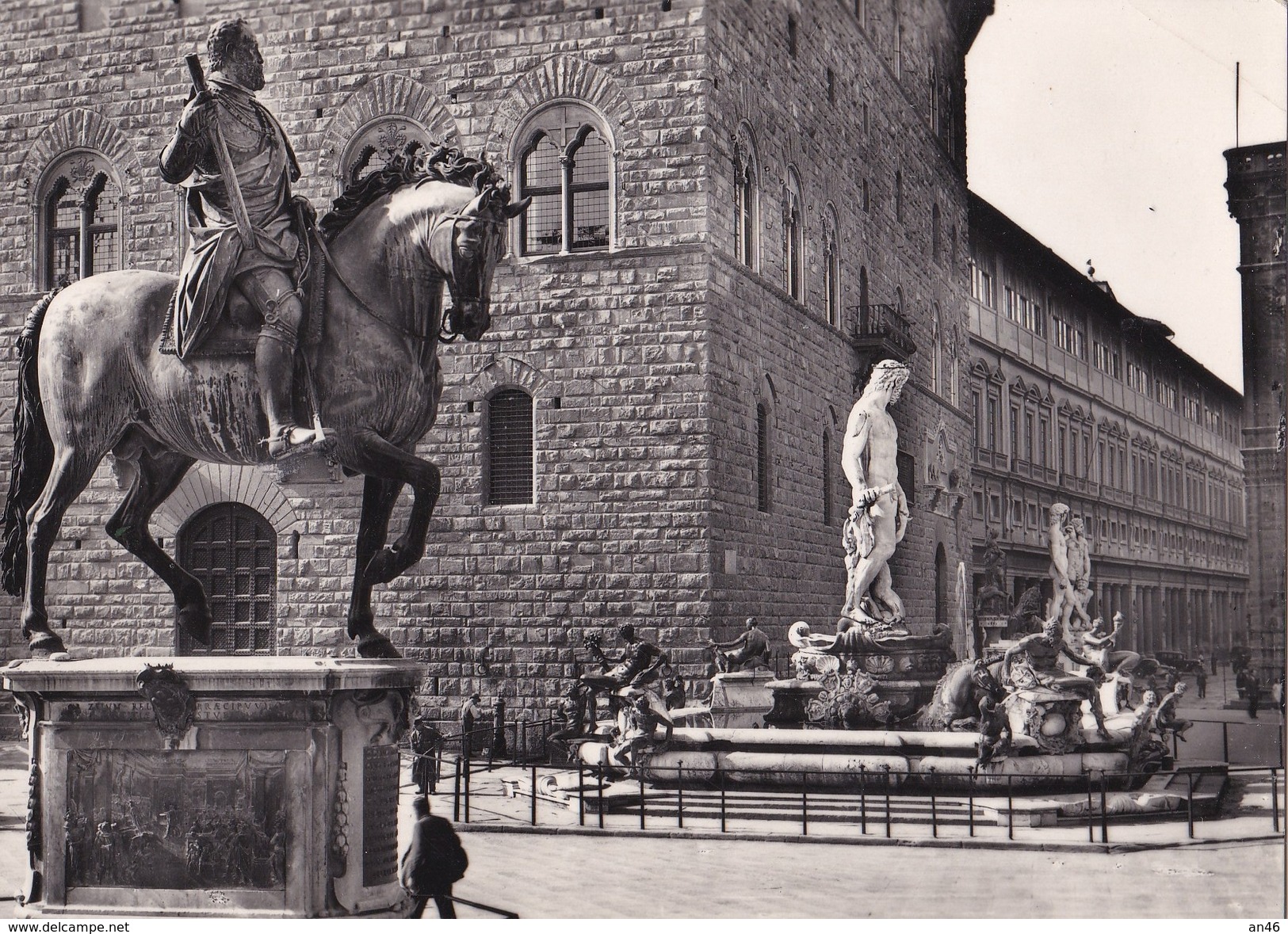 FIRENZE - PIAZZA SIGNORIA E MONUMENTO A COSIMO I VG   AUTENTICA 100% - Firenze (Florence)