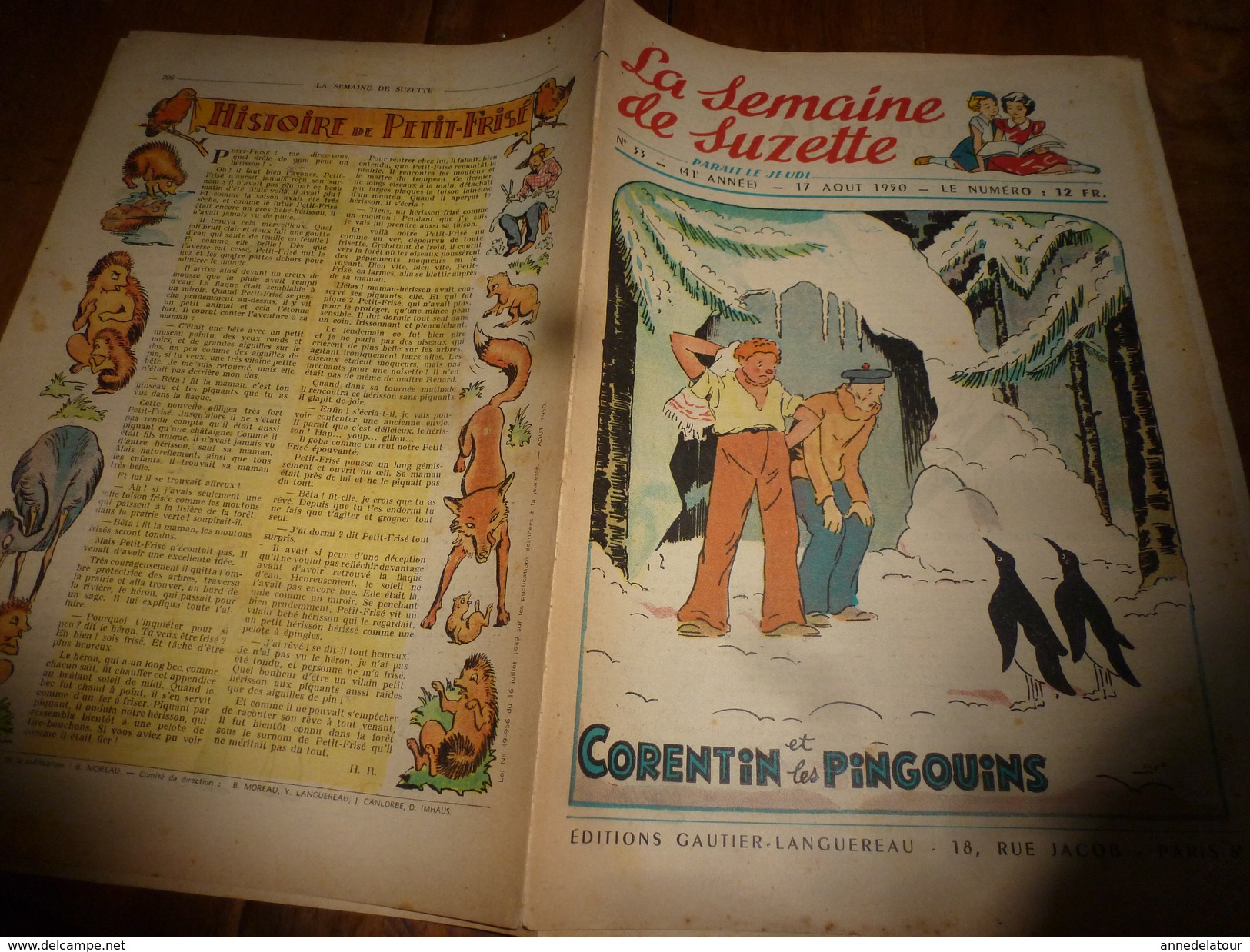 1950  LSDS;Bécassine ;L'histoire De Roberto Luigi,10 Ans,lié à Un Aveugle Qui Joue De L'accordéon Sur La Place Publique - La Semaine De Suzette