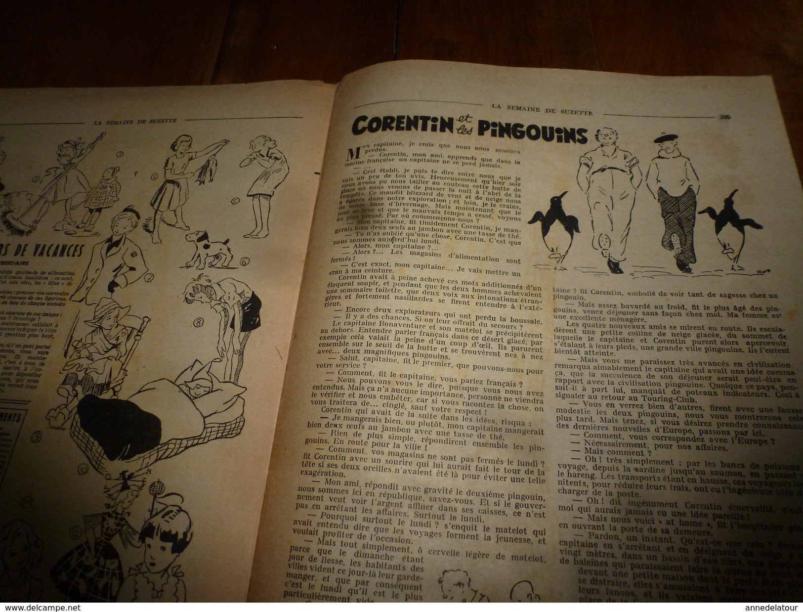 1950  LSDS;Bécassine ;L'histoire De Roberto Luigi,10 Ans,lié à Un Aveugle Qui Joue De L'accordéon Sur La Place Publique - La Semaine De Suzette