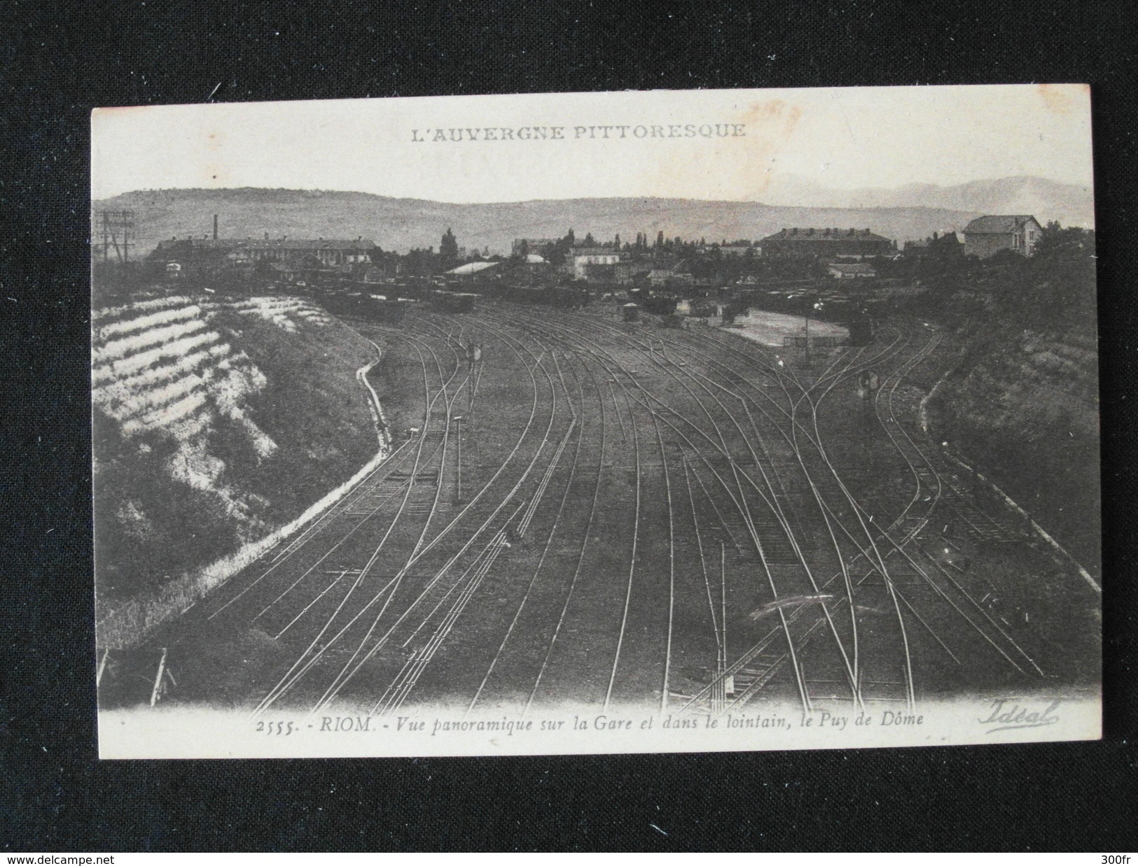 CPA RIOM VUE PANORAMIQUESUR LA GARE LE PUY DOME CHEMIN FER  (69  RHONE)  ANIMEE QUAIS  TRAIN TRANSPORT - Riom