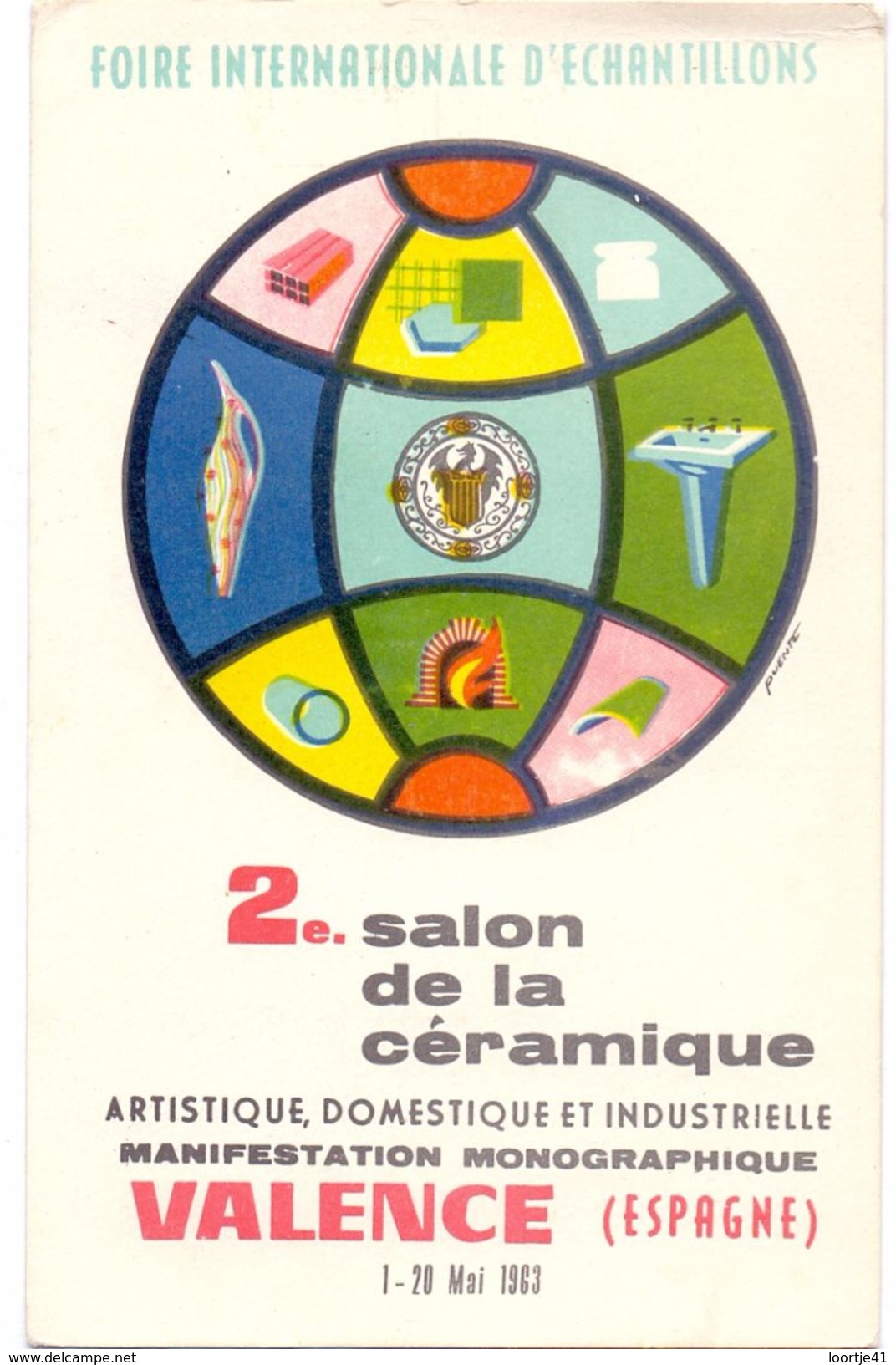 CP - Foire Bourse Salon De La Céramique - Valence Espagne 1963 - Bourses & Salons De Collections