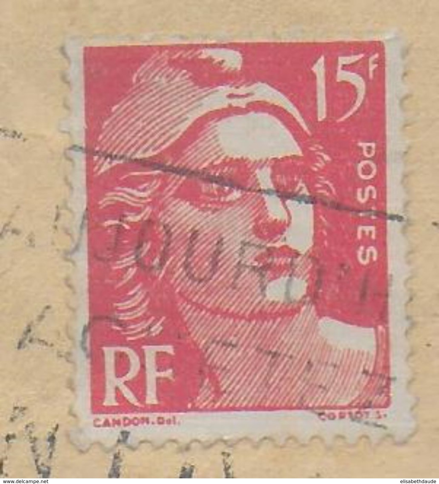 1950 - GANDON - FAUX De MARSEILLE POUR TROMPER LA POSTE RARE SUR LETTRE - RECONNAISSABLE Au 1 De "15" Au F De "RF" - 1921-1960: Modern Period