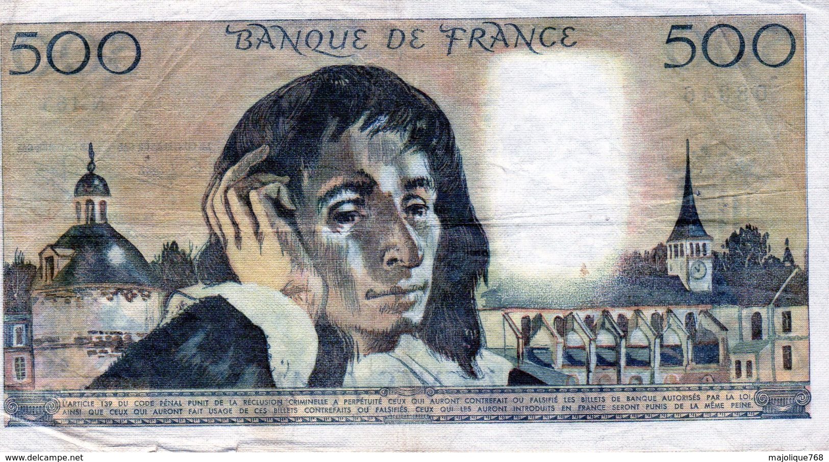 Billets  Français - 500 F Le 5-08-1982 Pascal - - 500 F 1968-1993 ''Pascal''