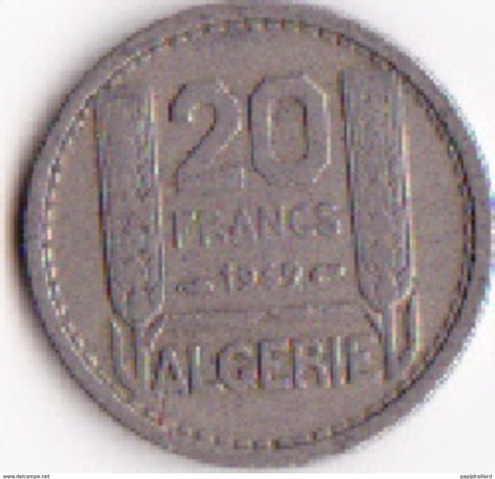 Algérie Pièce De 20 Francs Turin 1949 - Algérie