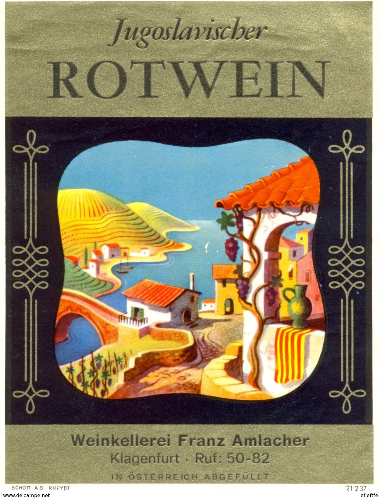 1490 - Yougoslavie - Jugoslavischer Rotwein - Weinkellerer Franz Amlacher - Klagenfurt - Rotwein