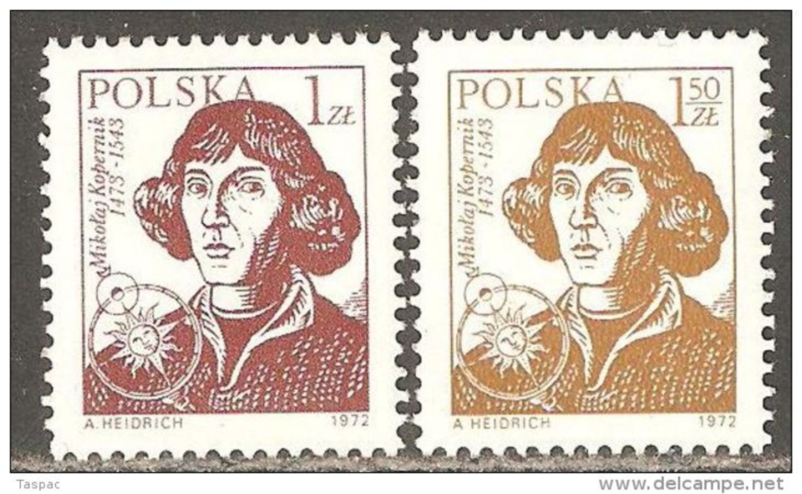 Poland 1972 Mi# 2230-2231 ** MNH - Nicolaus Copernicus / Space - Unused Stamps