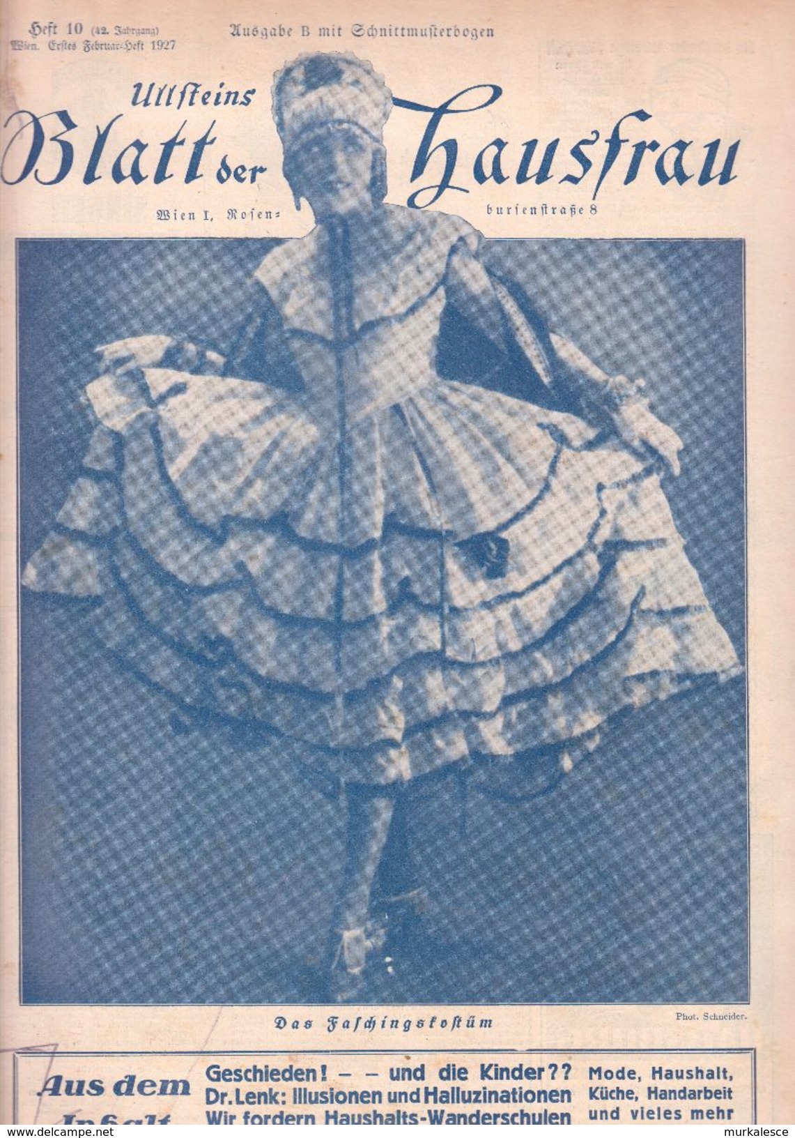 BLATT  Der HAUSFRAU  1927 - Mode