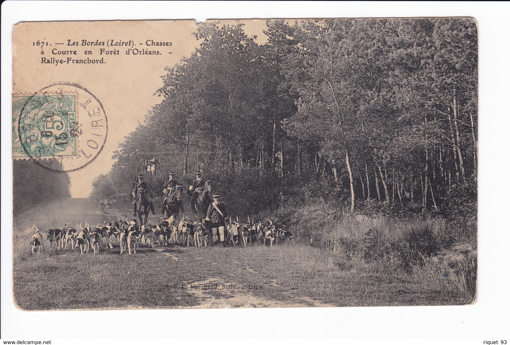 Lot 2 Cpa - Les Bordes - Chasse à Courre En Forêt D'Orléans - L'attaque. Chiens Mis à La Voie-- Rallye-Francbord - Autres & Non Classés