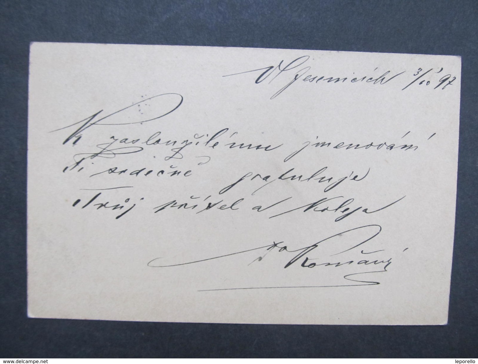 GANZSACHE Jechnitz - Semily 1897 Korrespondenzkarte /// D*28151 - Briefe U. Dokumente