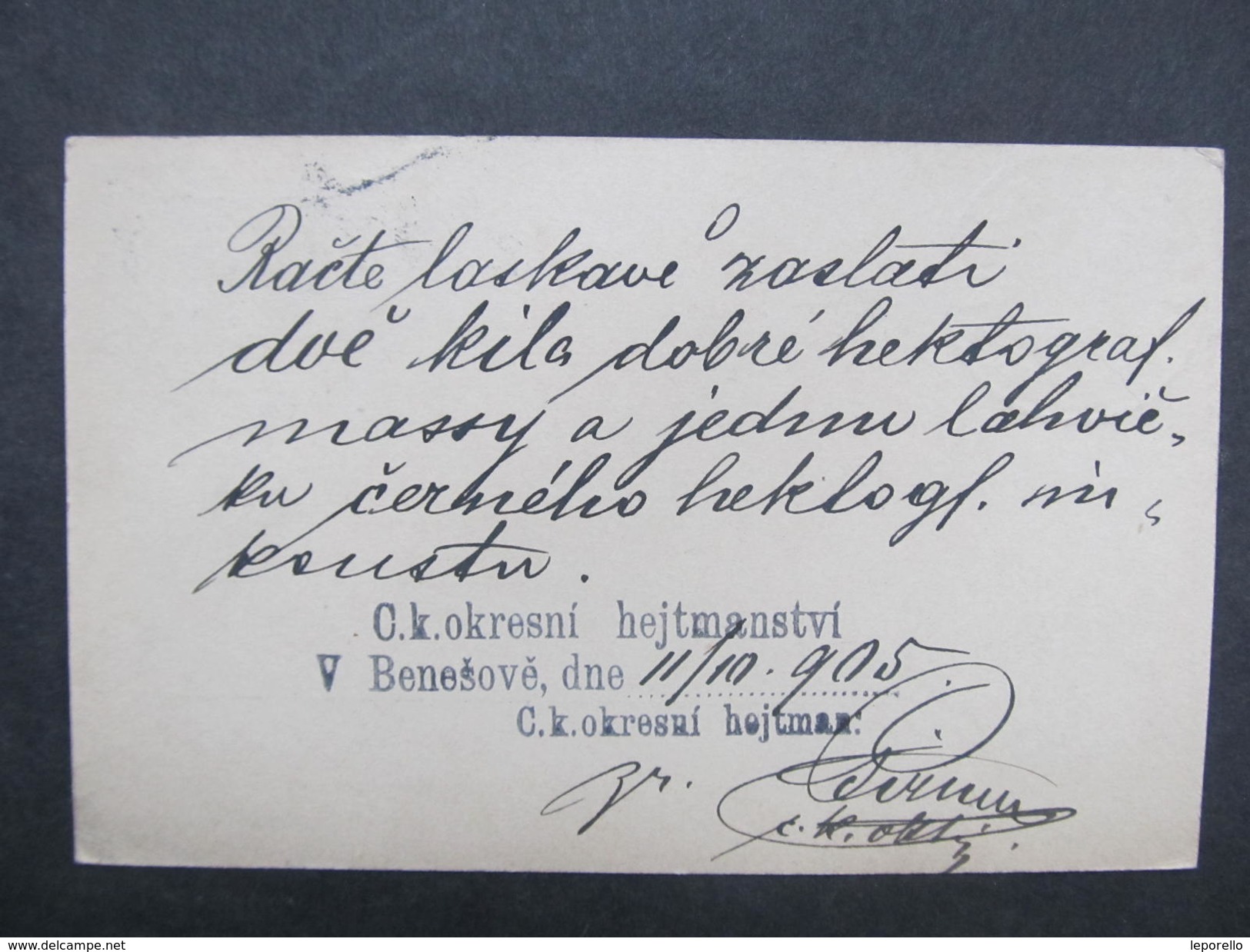 GANZSACHE Benesov U Prahy - Semily 1905  Korrespondenzkarte /// D*28155 - Briefe U. Dokumente