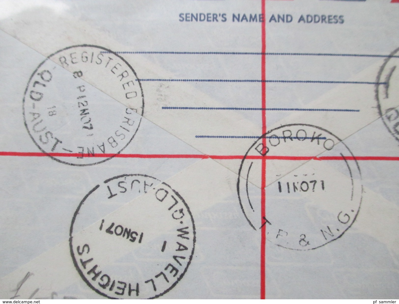 Registered Letter 1971 Waigani No 5504 Papua Newguinea. Nach Queensland.6 Stempel / Six Cancels - Papua-Neuguinea