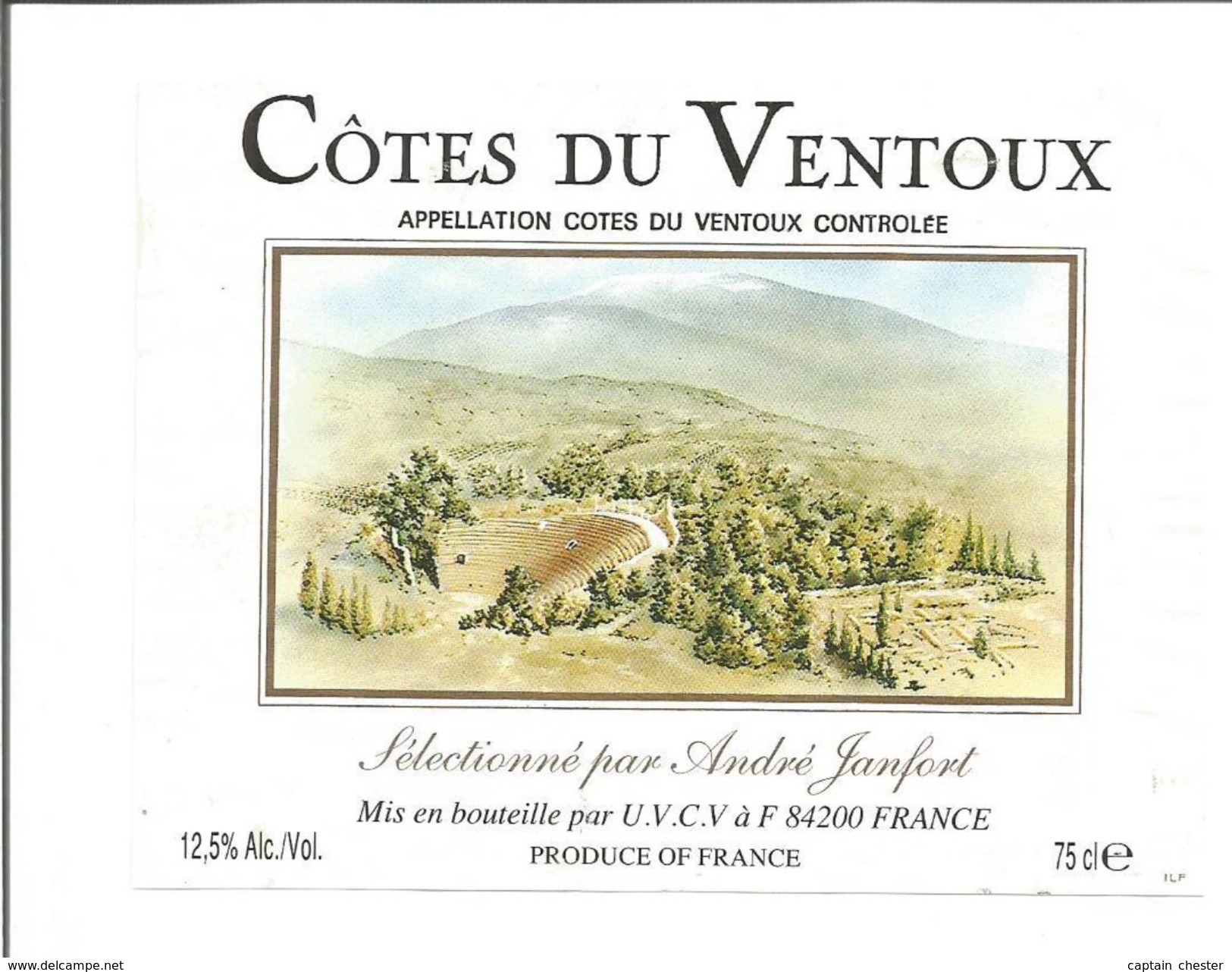 Etiquette De VIN Des COTES DU VENTOUX - André Janfort - Côtes Du Ventoux