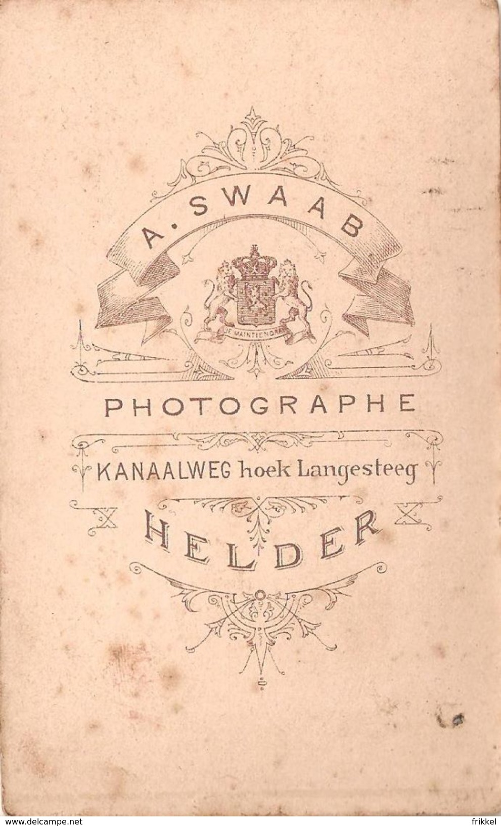 Photo-carte De Visite CDV Militair Soldier Soldat Soldaat (foto 6 X 10 Cm) A.Swaab Helder - Krieg, Militär