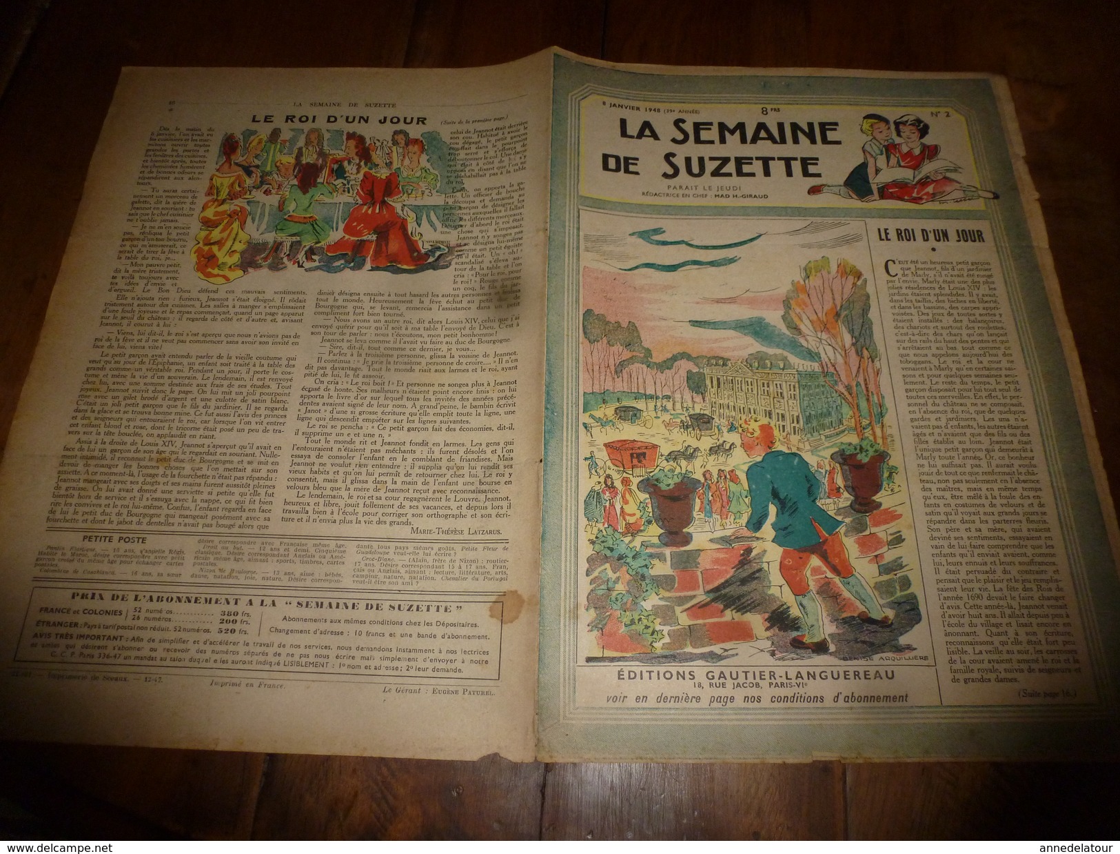 1948  LSDS (La Semaine De Suzette) Les Petits Ennuis De Bécassine; Le ROI D'un Jour; Etc - La Semaine De Suzette