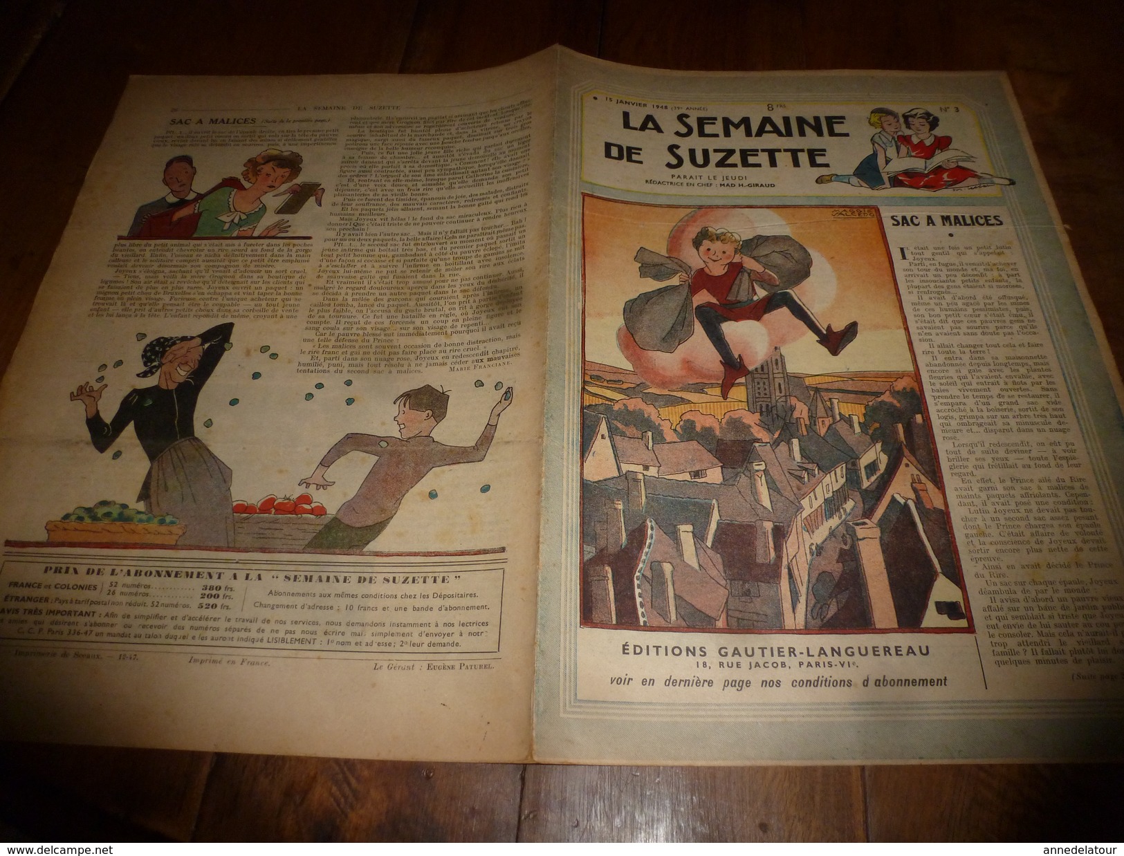 1948  LSDS : Les Petits Ennuis De Bécassine; BAYA La Petite Fille Berbère Des Mille Et Une Nuits; Etc - La Semaine De Suzette