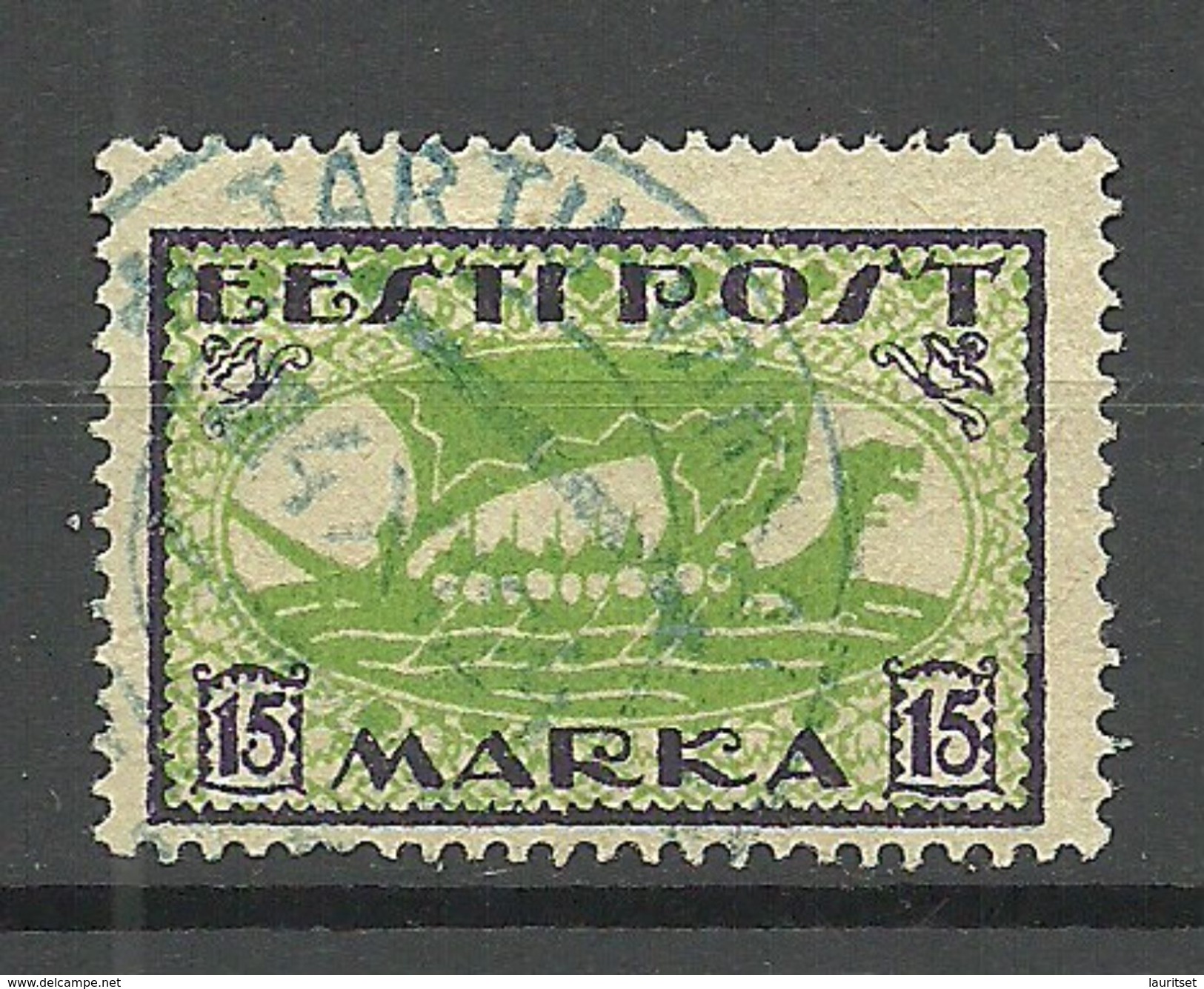 ESTLAND Estonia 1922 Michel 23 A O Tartu-Vaksal Violet Cancel - Estonie