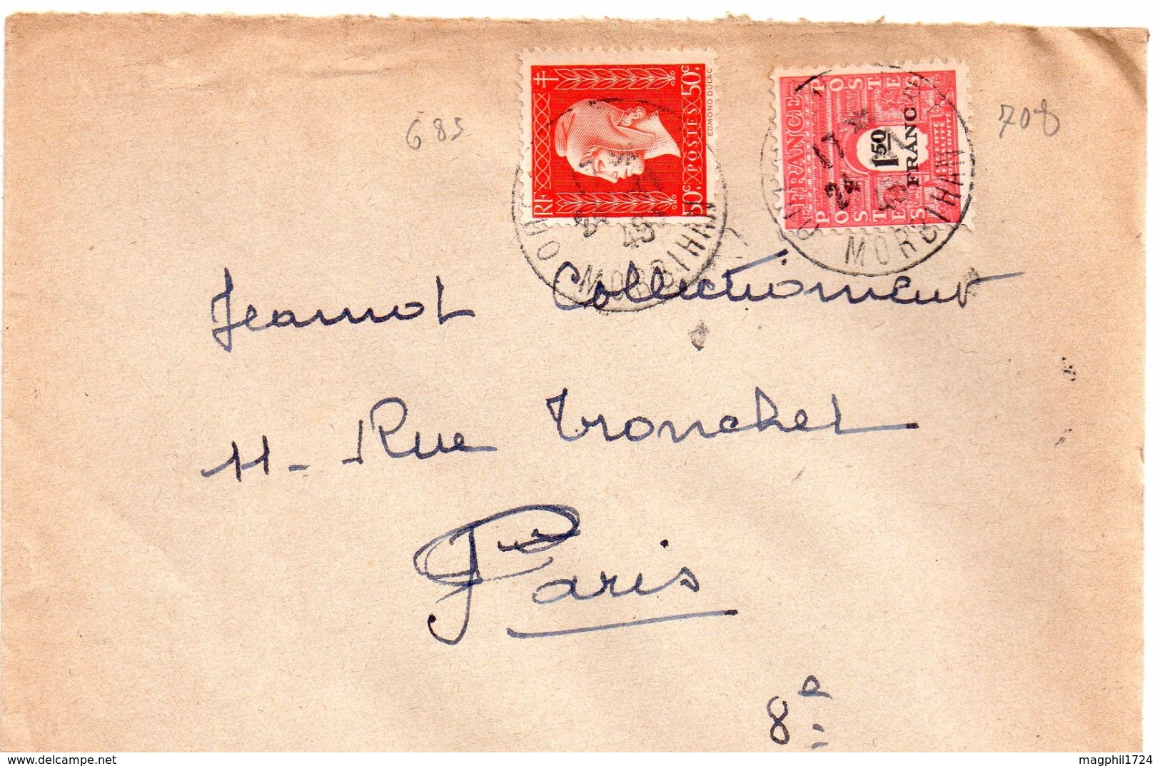Lettre  Pour  La France  1945 - 1944-45 Triomfboog