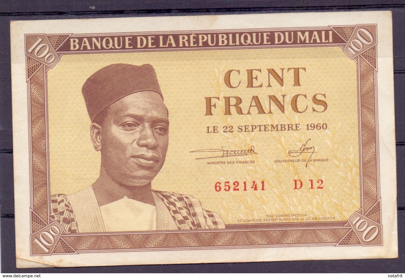 Mali  100 Fr  P 3 XF - Mali