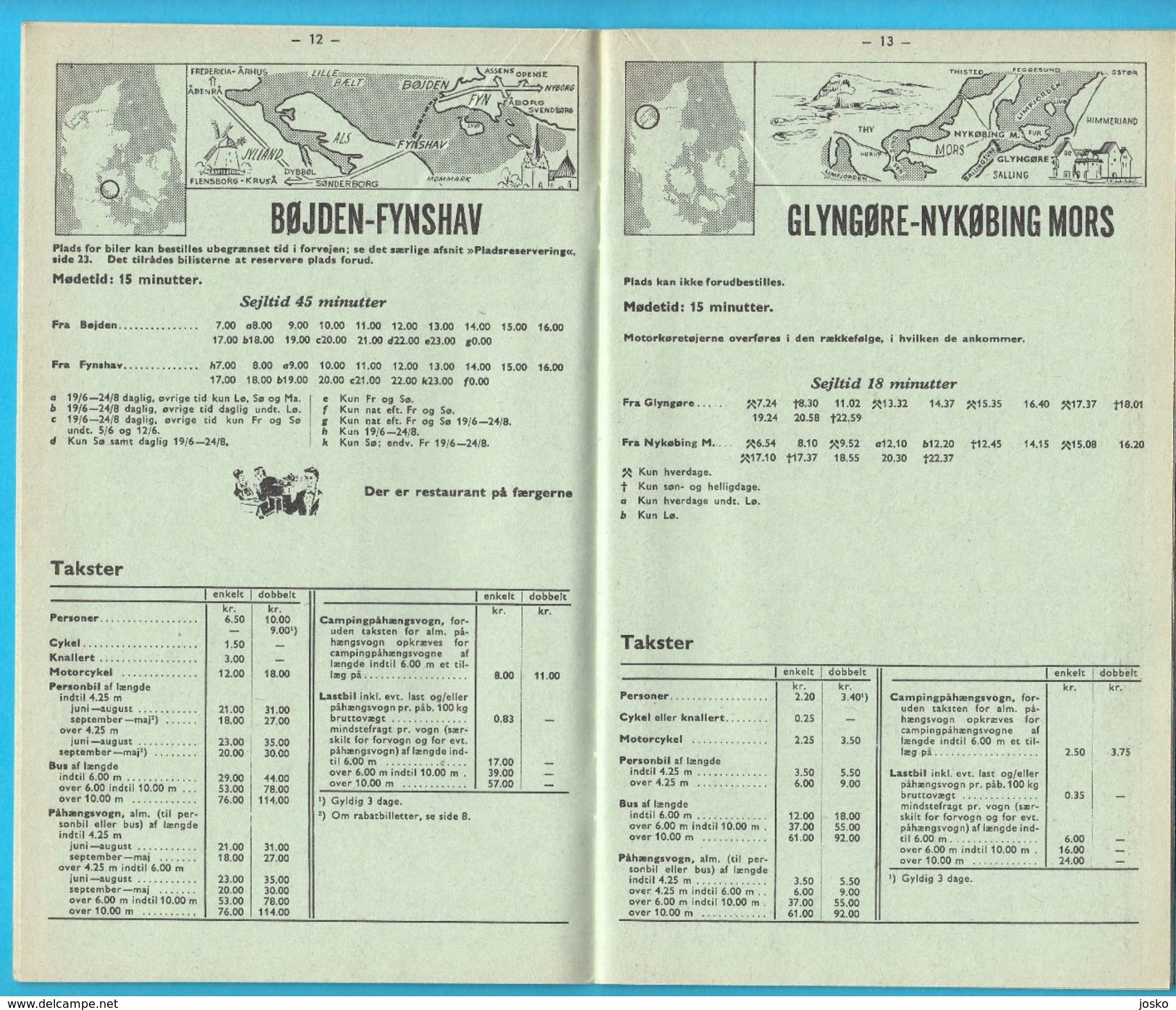 DENMARK STATE RAILWAYS ( DSB ) - FERRIES ... 1970. ( Summer ) TIMETABLE + PRICE LIST * 32. Pages * Excellent * Danmark - Other & Unclassified