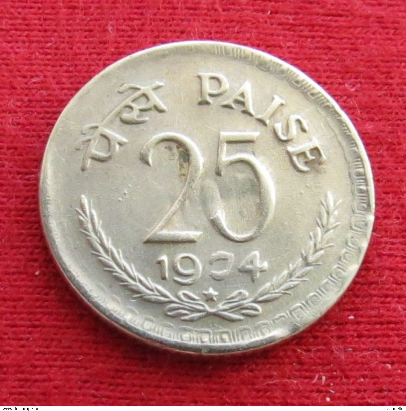 India 25 Paise 1974 H KM# 49.1 Inde Indie - Inde