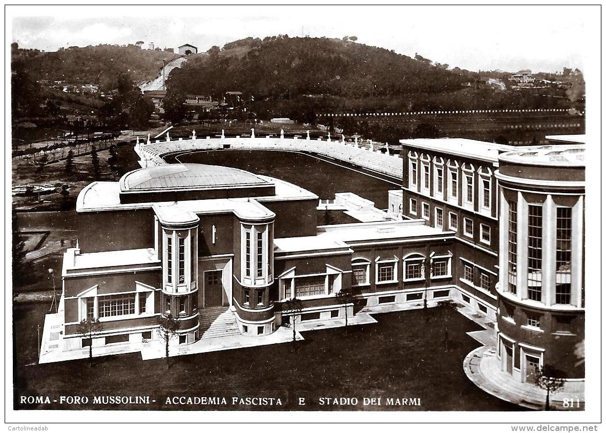 [DC11063] CPA - ROMA - FORO MUSSOLINI - ACCADEMIA FASCISTA E STADIO DEI MARMI - NV - Old Postcard - Stades & Structures Sportives