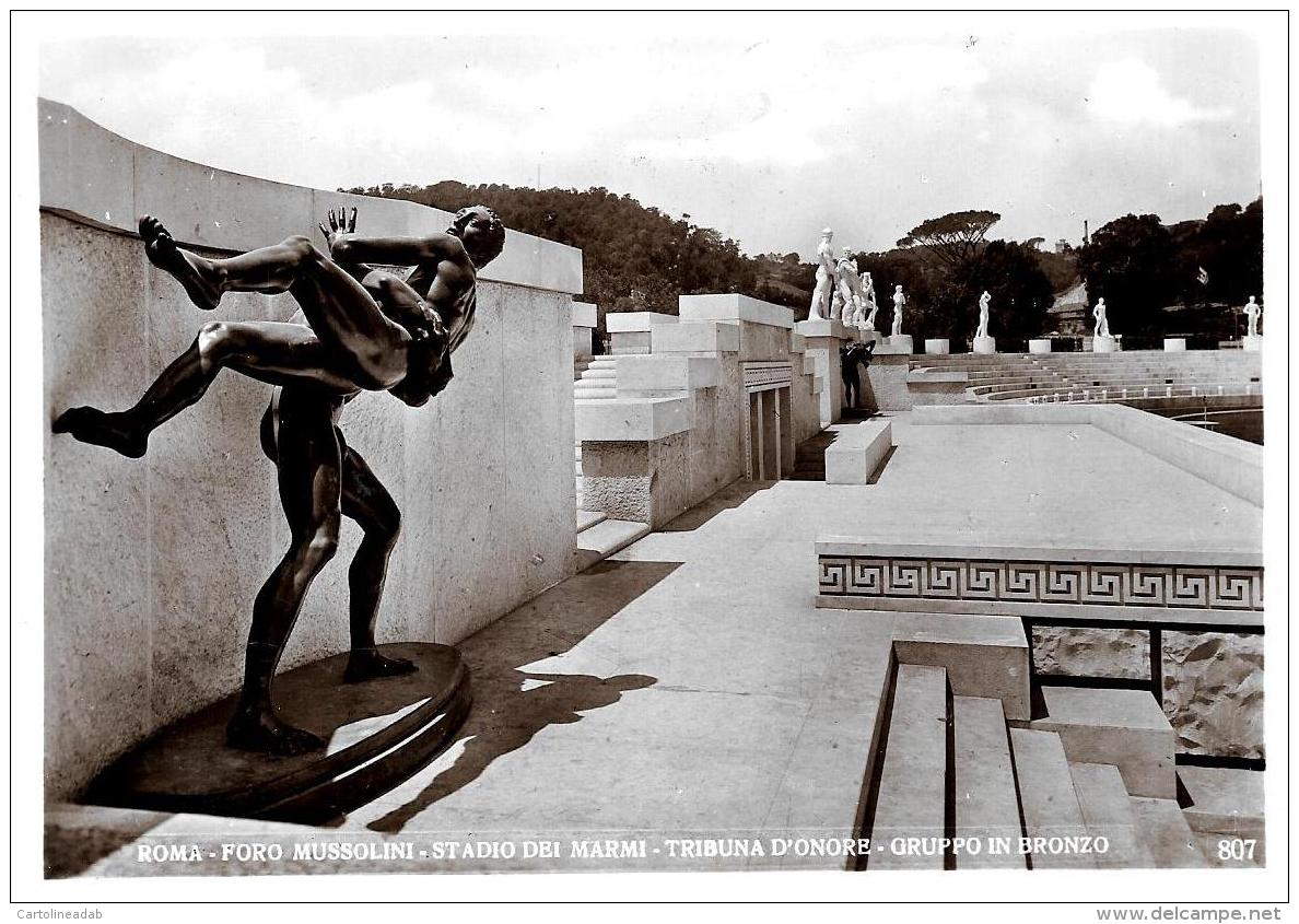 [DC11067] CPA - ROMA - FORO MUSSOLINI - STADIO DEI MARMI - TRIBUNA D'ONORE GRUPPO IN BRONZO - NV - Old Postcard - Stadien & Sportanlagen