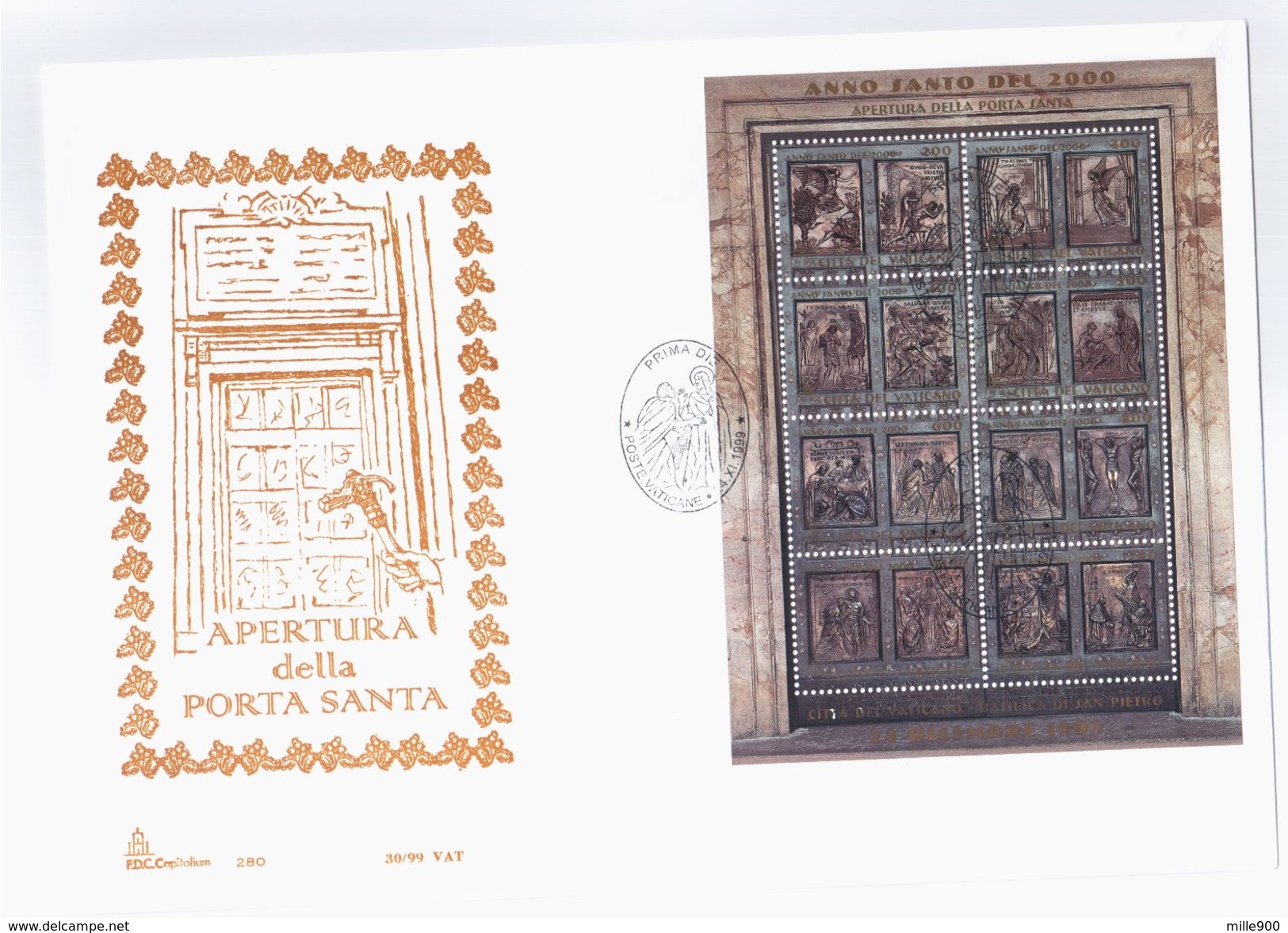 FDC CAPITOLIUM - VATICANO - BUSTA GRANDE - 1999 - APERTURA DELLA PORTA SANTA - FDC