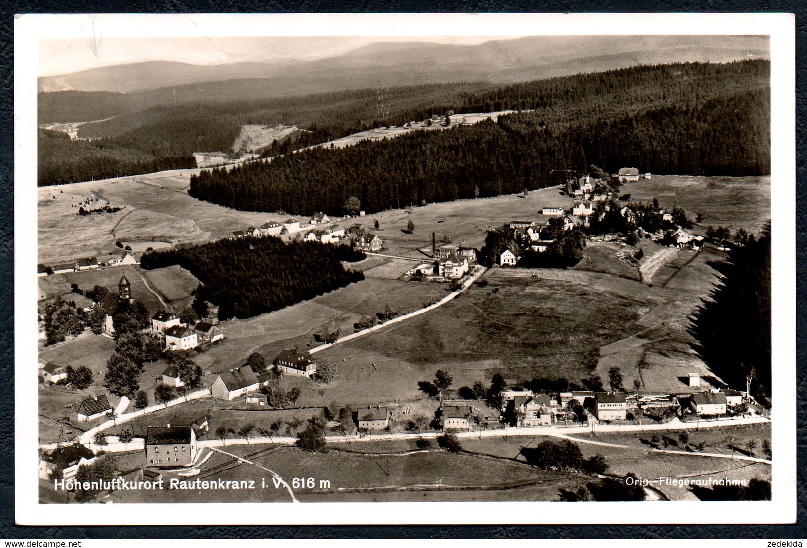 A8456 - Rautenkranz I. V. - Orig. Fliegeraufnahme Luftbild - RLM 36234 - Gel 1937 - Ernst Assmus - Klingenthal
