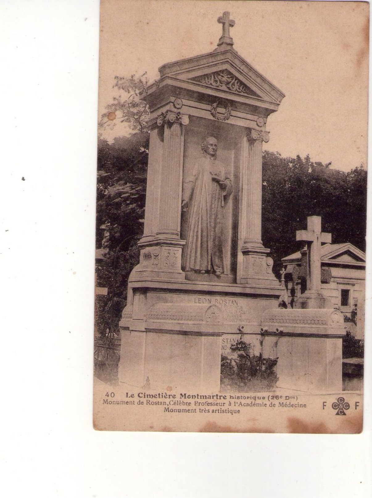 Cpa 75 Paris - Le Cimetiere Montmartre - Monument De Rostan - Altri & Non Classificati