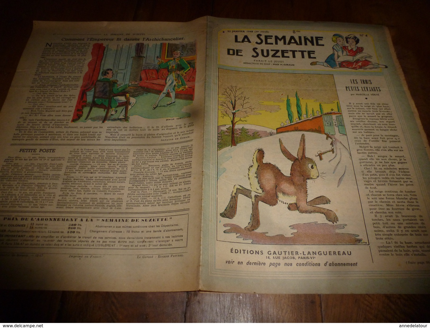 1948  LSDS (La Semaine De Suzette)  : Les Petits Ennuis De Bécassine; Le Château Des Corbeaux (suite); Etc - La Semaine De Suzette