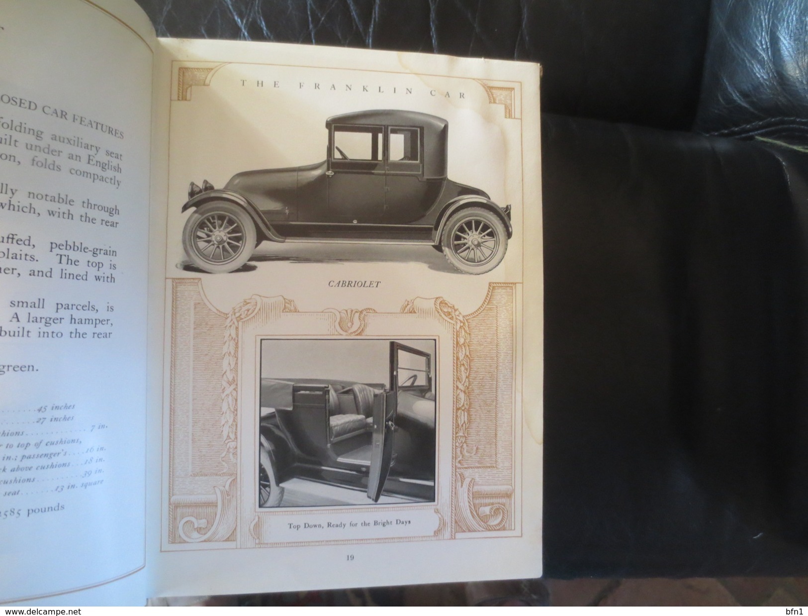 THE FRANKLIN CAR - 1918-PRINCIPLES OF CONSTRUCTION - PERFORMANCE AND MECHANICAL DETAILS- VOIR PHOTOS