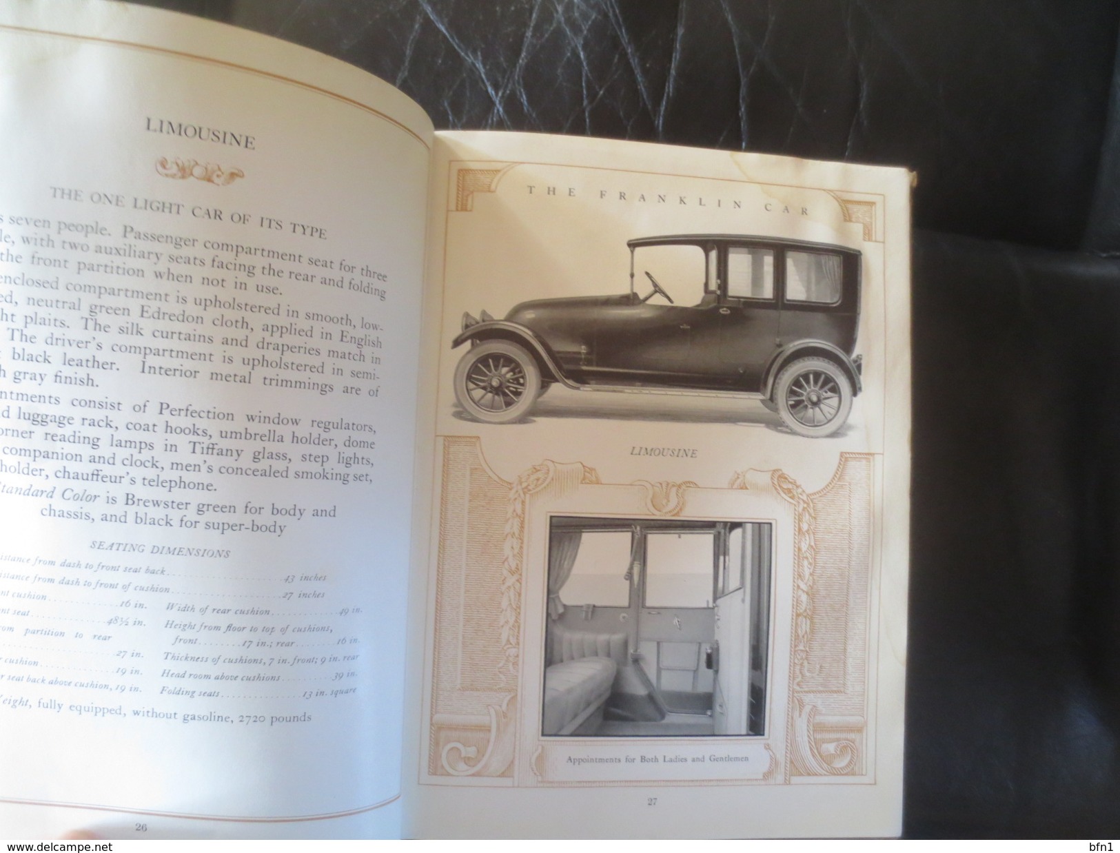 THE FRANKLIN CAR - 1918-PRINCIPLES OF CONSTRUCTION - PERFORMANCE AND MECHANICAL DETAILS- VOIR PHOTOS
