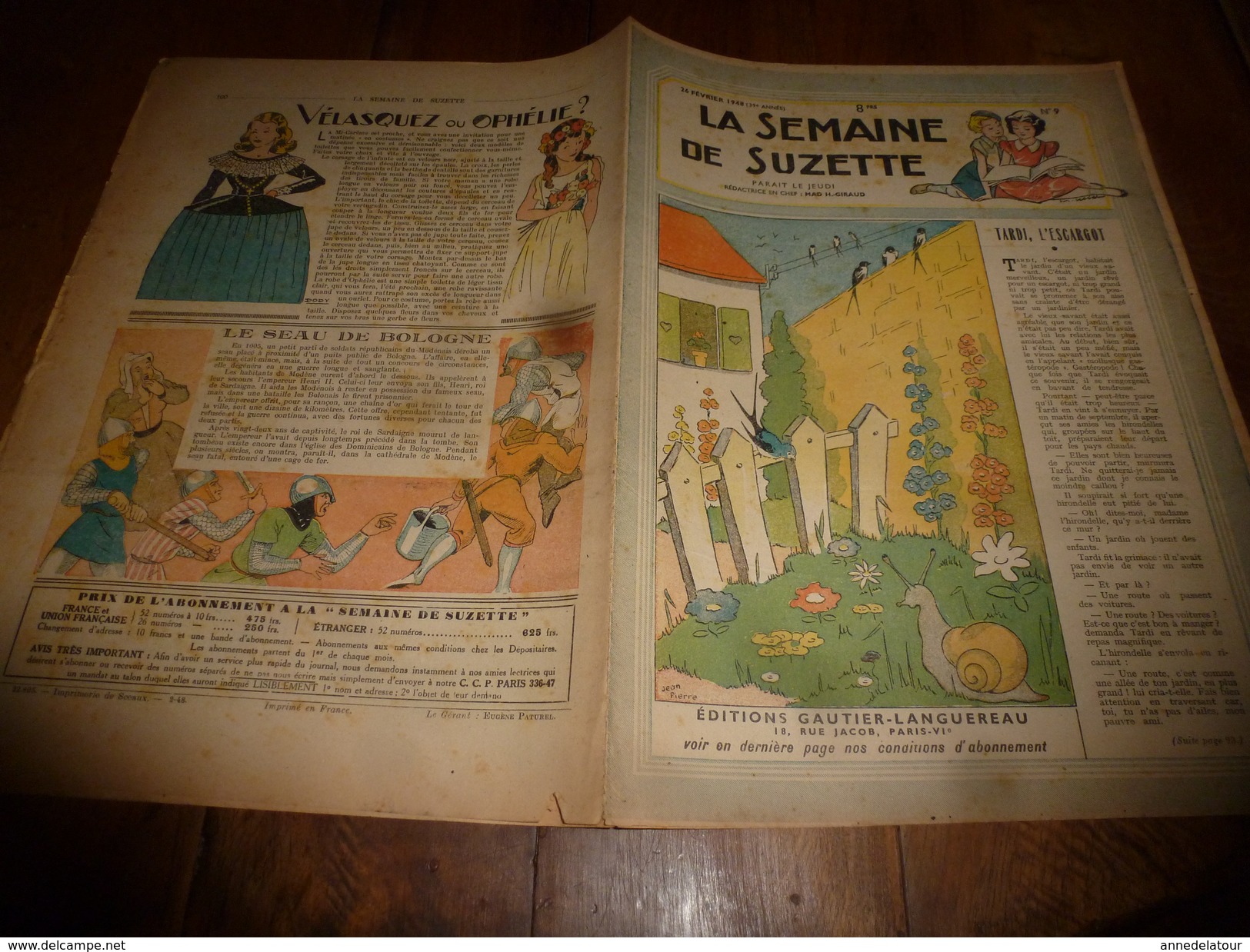 1948  LSDS :A L'Auberge Du COQ HARDI De M.Sam (près De Tours En Indre Et Loire); SCOUTISME Dans L'Union Française; Etc - La Semaine De Suzette