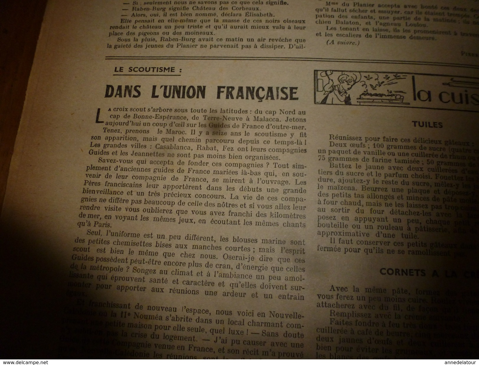 1948  LSDS :A L'Auberge Du COQ HARDI De M.Sam (près De Tours En Indre Et Loire); SCOUTISME Dans L'Union Française; Etc - La Semaine De Suzette